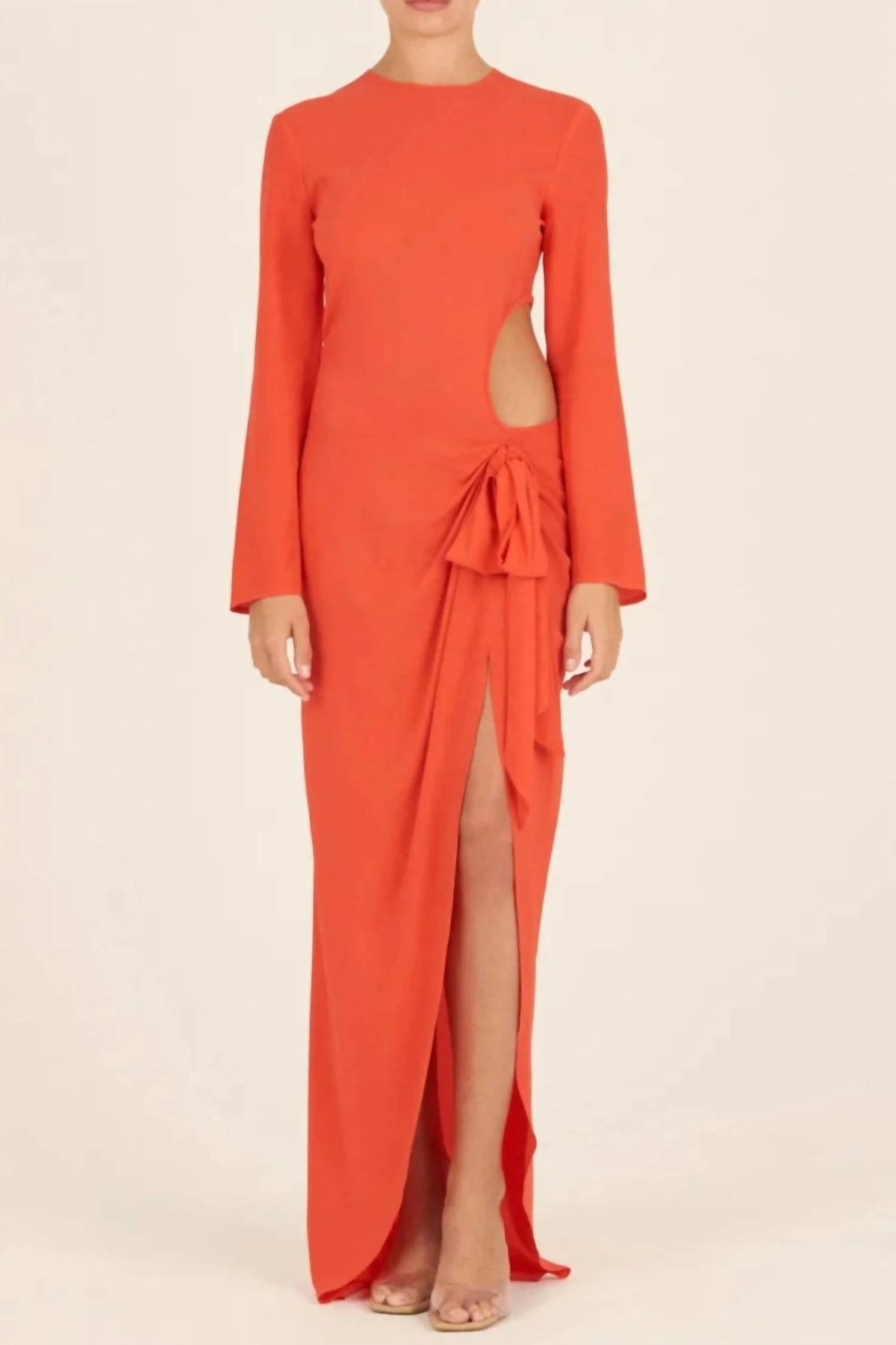 Style 1-3891553454-74 Silvia Tcherassi Size S Pageant Orange Floor Length Maxi on Queenly