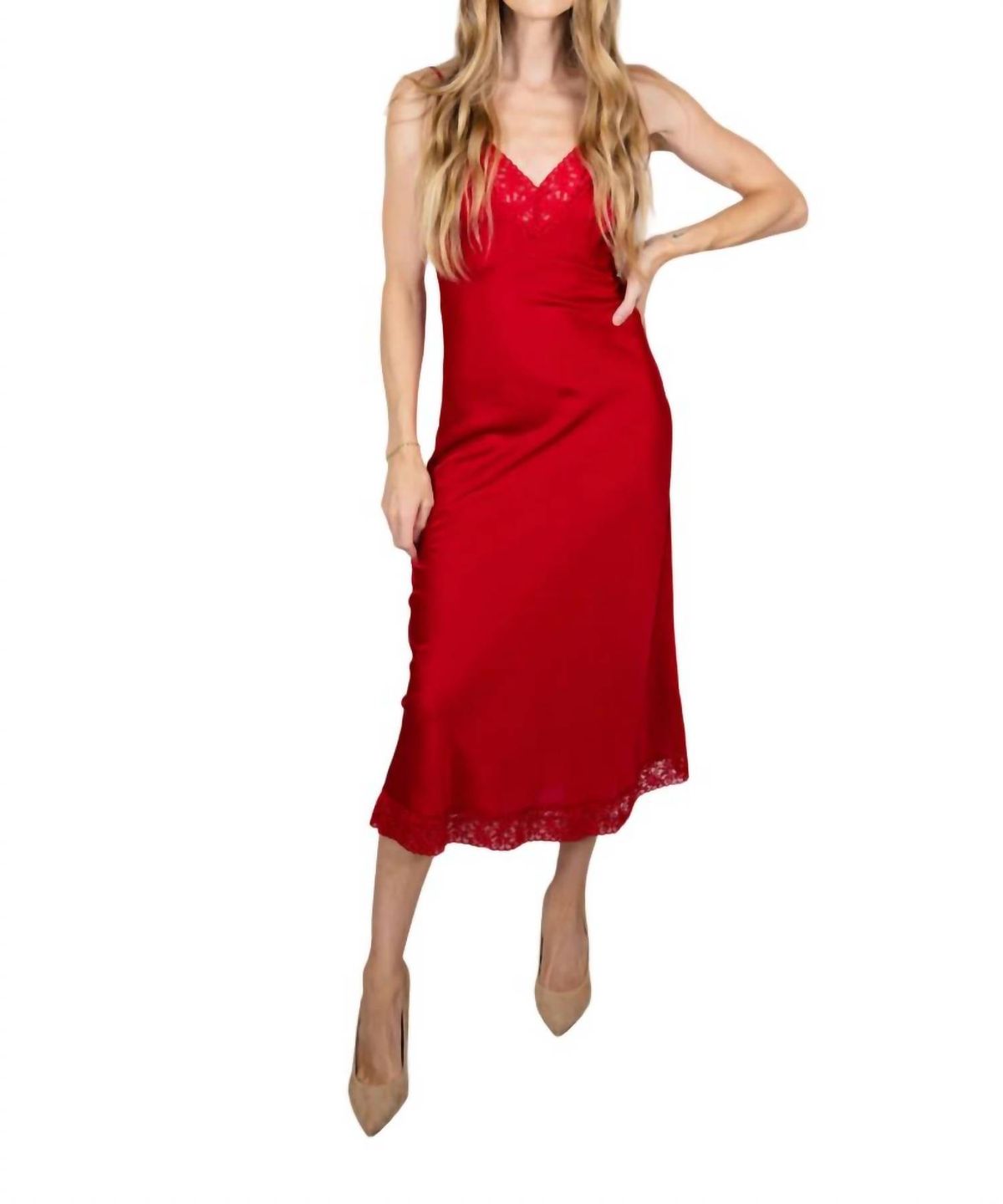 Style 1-3957131937-649 Brazeau Tricot Size 2 Lace Red Cocktail Dress on Queenly