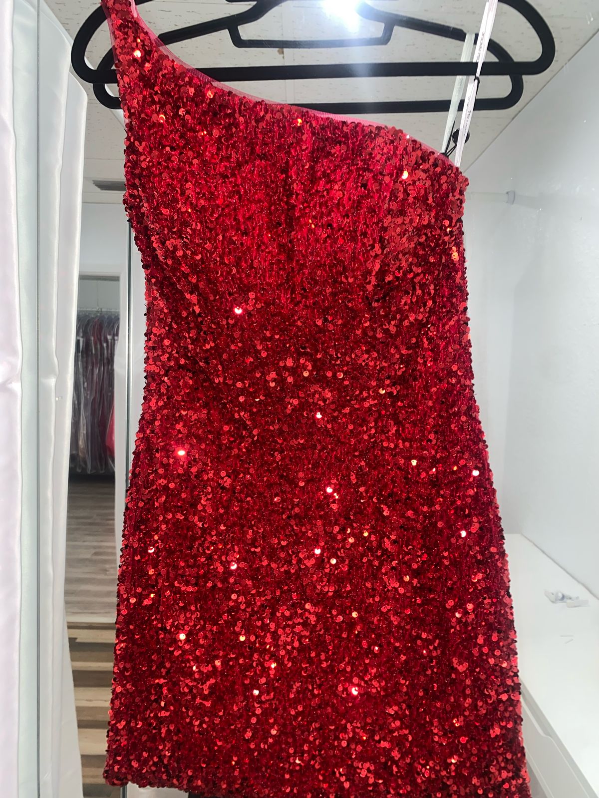 Style 55116 Red Sherri Hill Size 4 Nightclub One Shoulder Red Cocktail Dress on Queenly