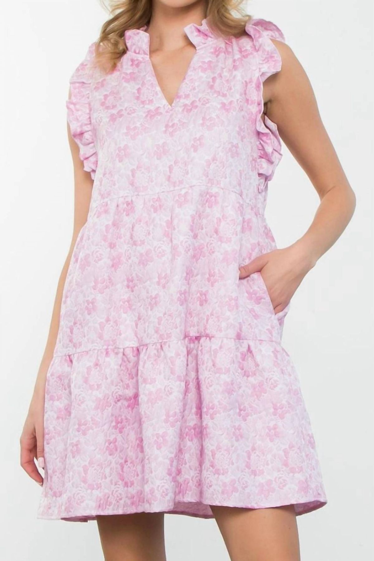 Style 1-4142506676-74 THML Size S Floral Pink Cocktail Dress on Queenly