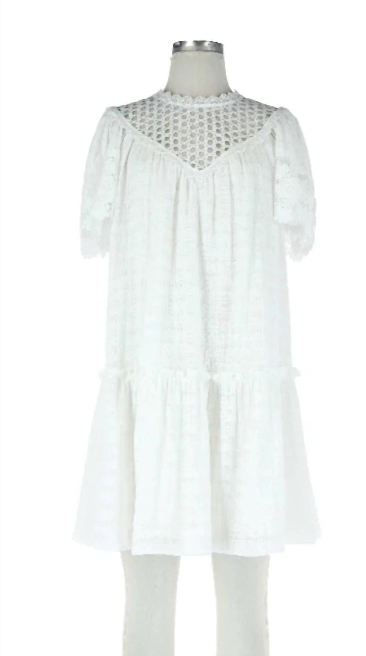 Style 1-4277513775-149 current air Size L Lace White Cocktail Dress on Queenly