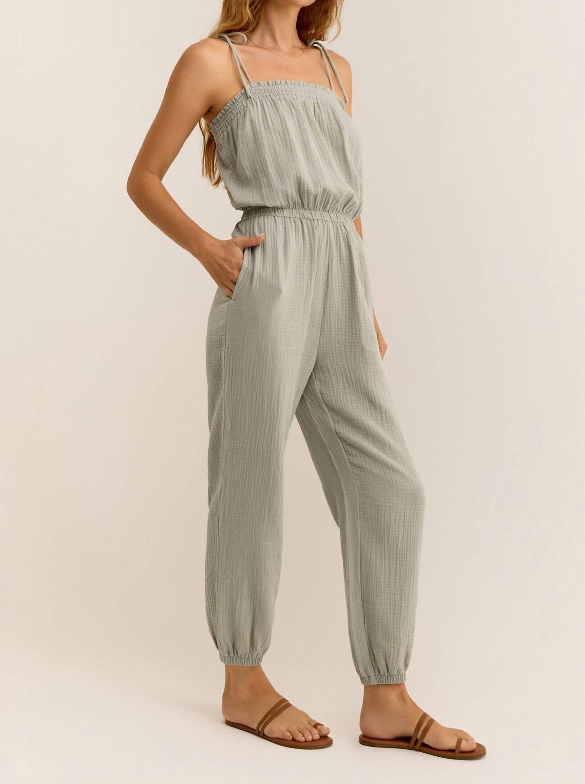 Style 1-483096879-149 Z Supply Size L Green Formal Jumpsuit on Queenly