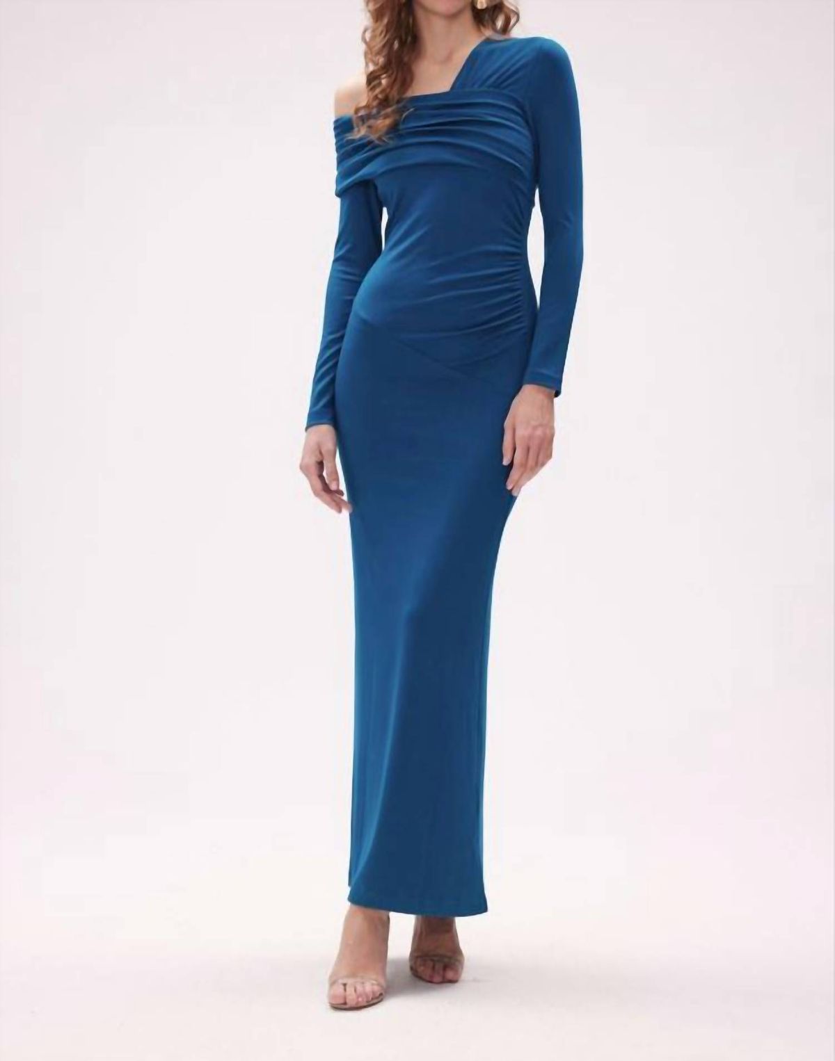 Style 1-632868770-70 Diane von Furstenberg Size XS Off The Shoulder Blue Floor Length Maxi on Queenly