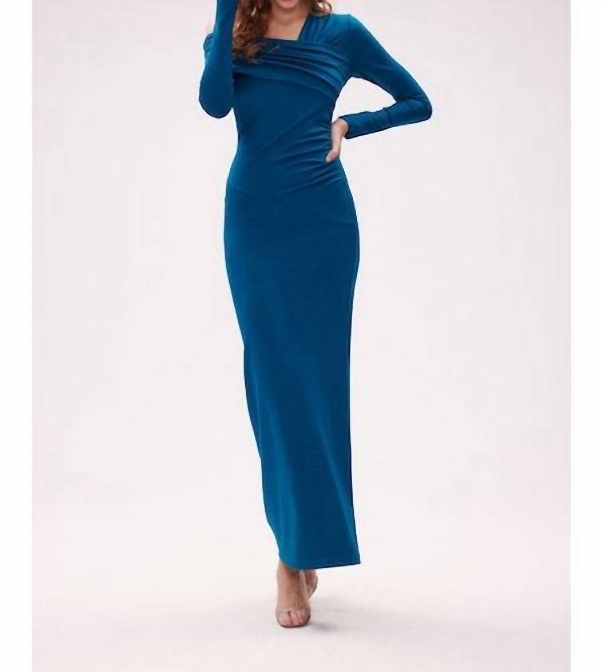 Style 1-632868770-70 Diane von Furstenberg Size XS Off The Shoulder Blue Floor Length Maxi on Queenly