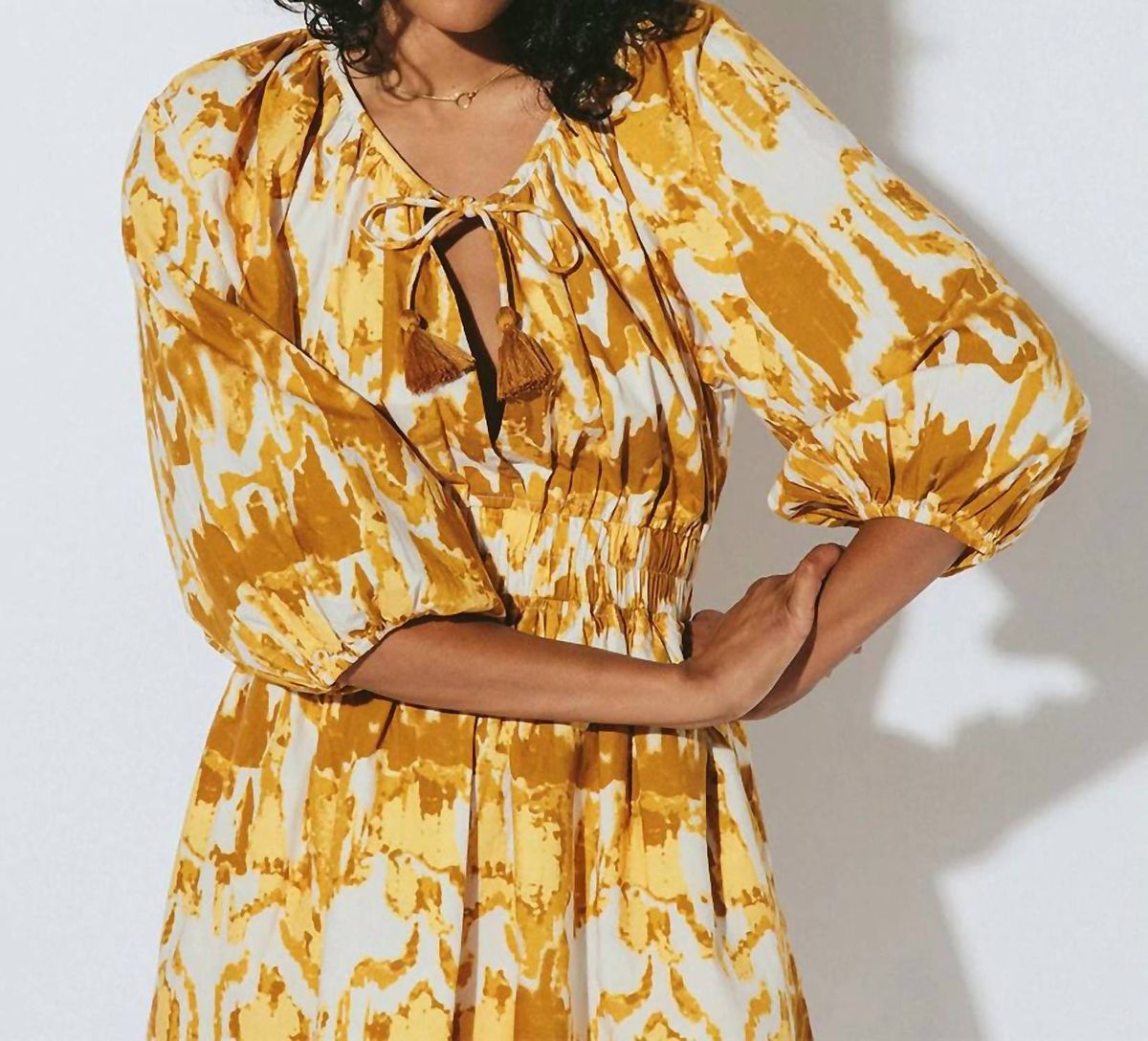 Style 1-1262624232-74 Cleobella Size S Yellow Cocktail Dress on Queenly