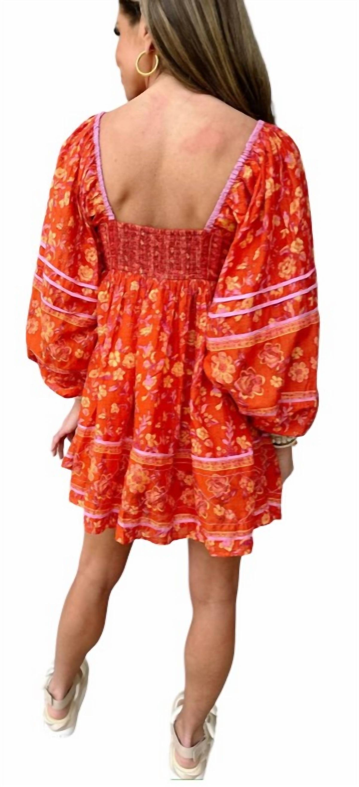 Style 1-142968725-74 Free People Size S Floral Red Cocktail Dress on Queenly