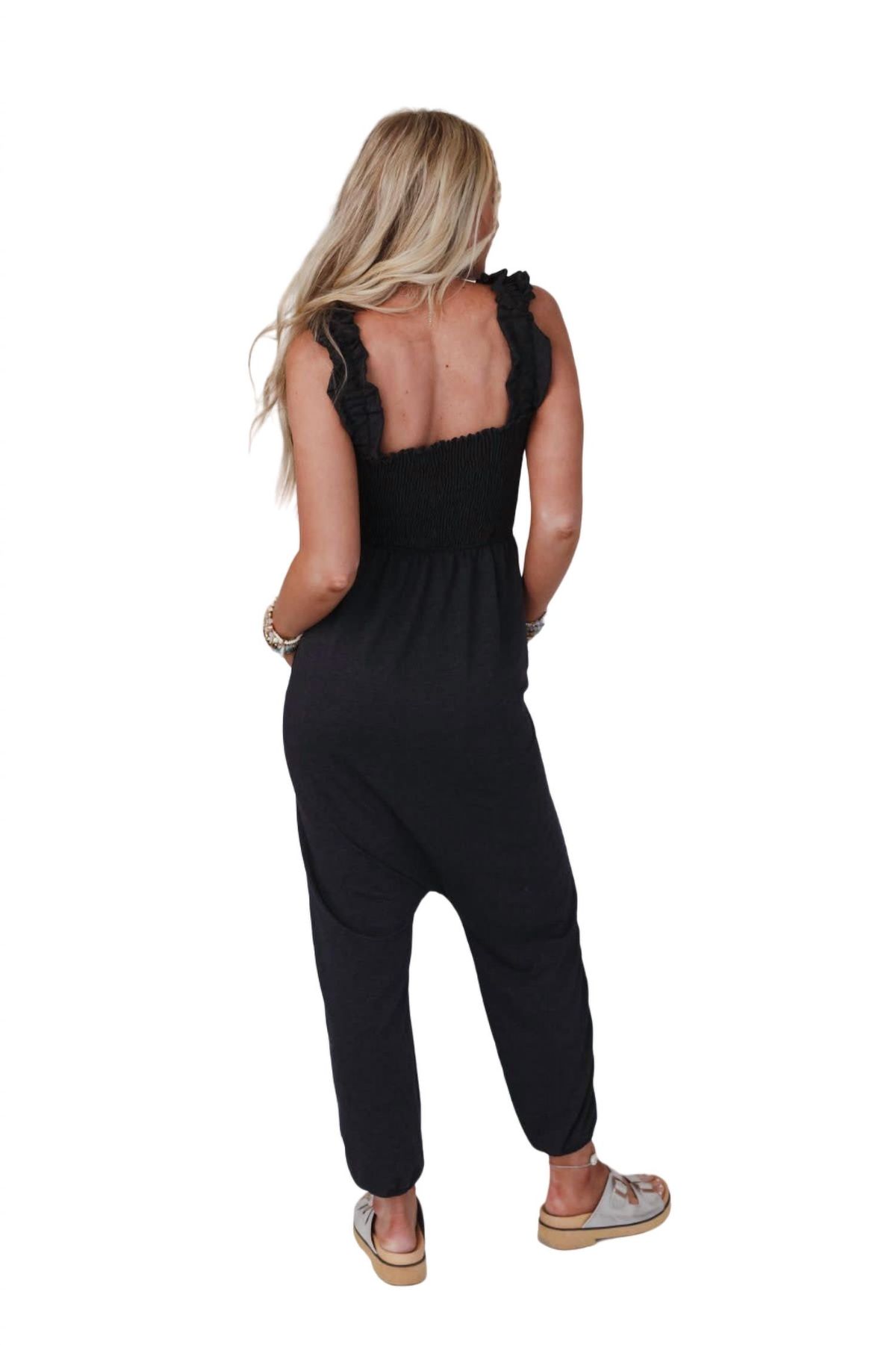 Style 1-1488444377-74 three bird nest Size S Sequined Black Formal Jumpsuit on Queenly