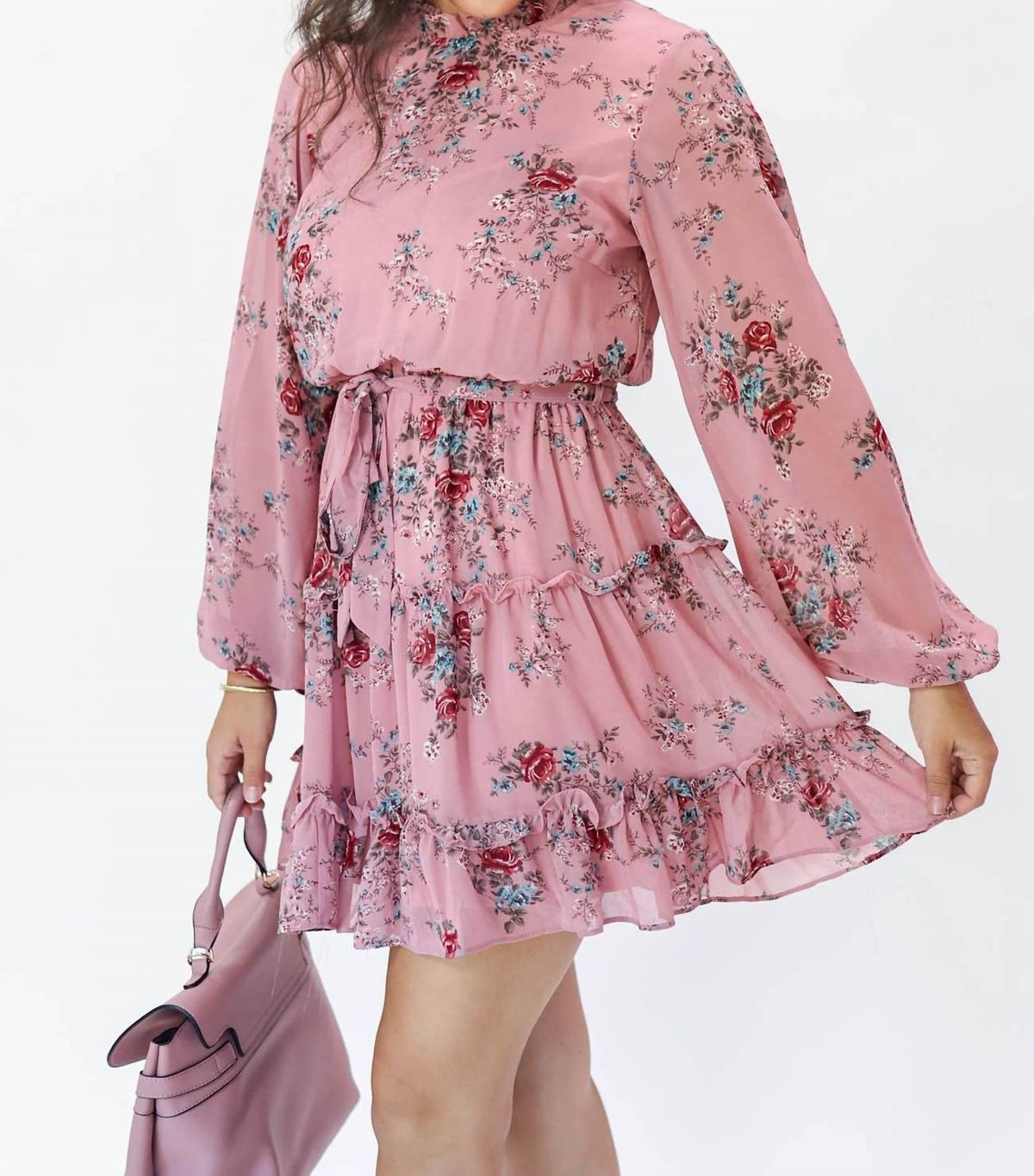 Style 1-1517621435-149 SHE + SKY Size L Floral Pink Cocktail Dress on Queenly