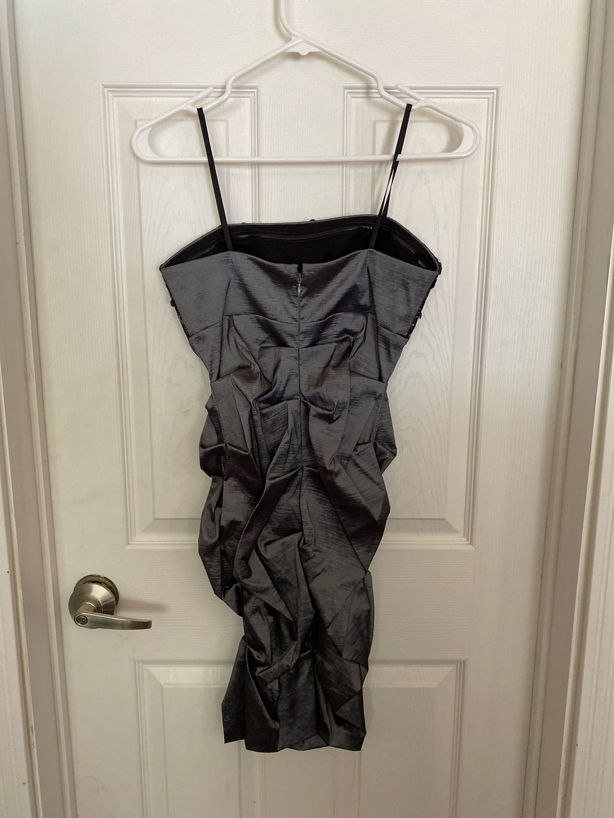 Blondie Nites Size M Homecoming Strapless Gray Cocktail Dress on Queenly
