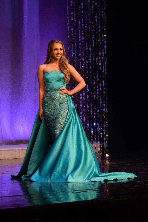 Sherri Hill Size 0 Strapless Turquoise Blue Dress With Train on Queenly