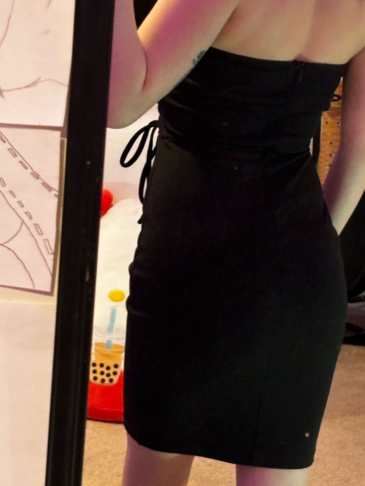 celebrity fashion Size S Strapless Black Cocktail Dress on Queenly