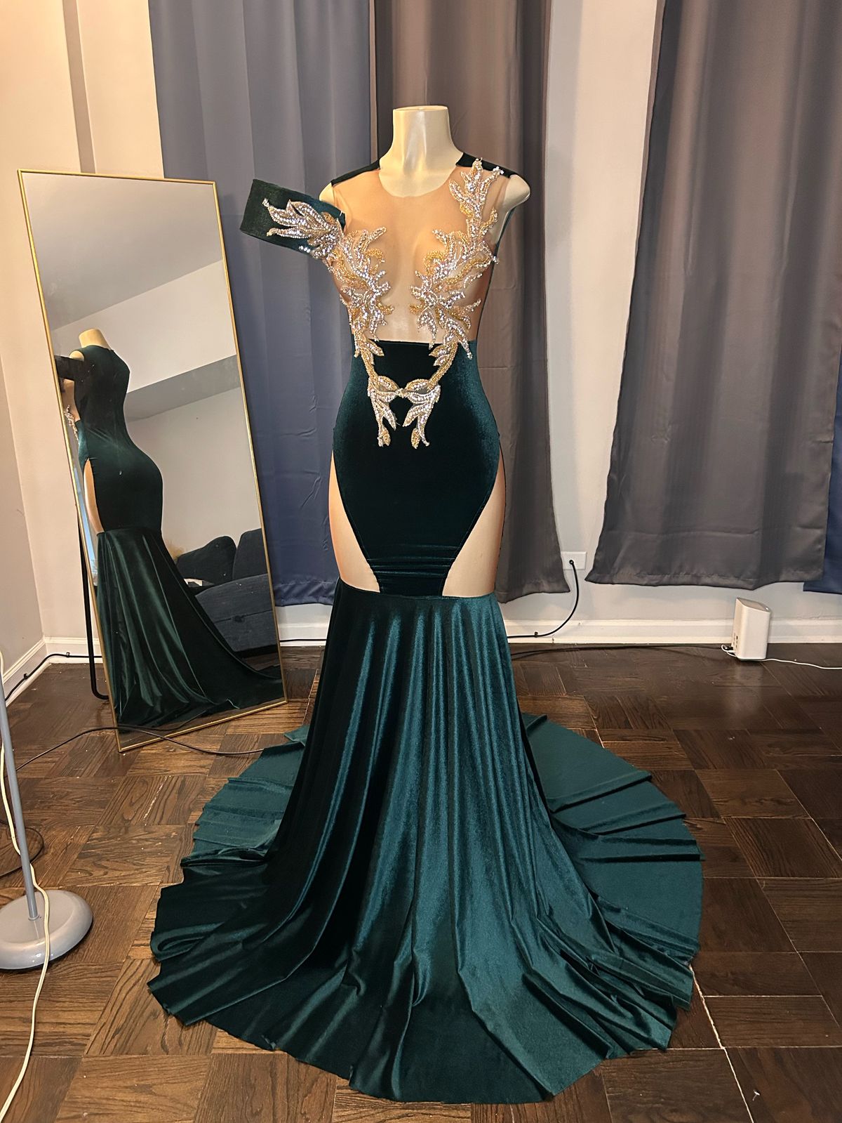 Dali Dimage Size S Prom Emerald Green Mermaid Dress on Queenly