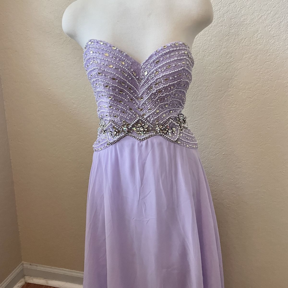 Blush Prom Size 8 Strapless Purple Floor Length Maxi on Queenly