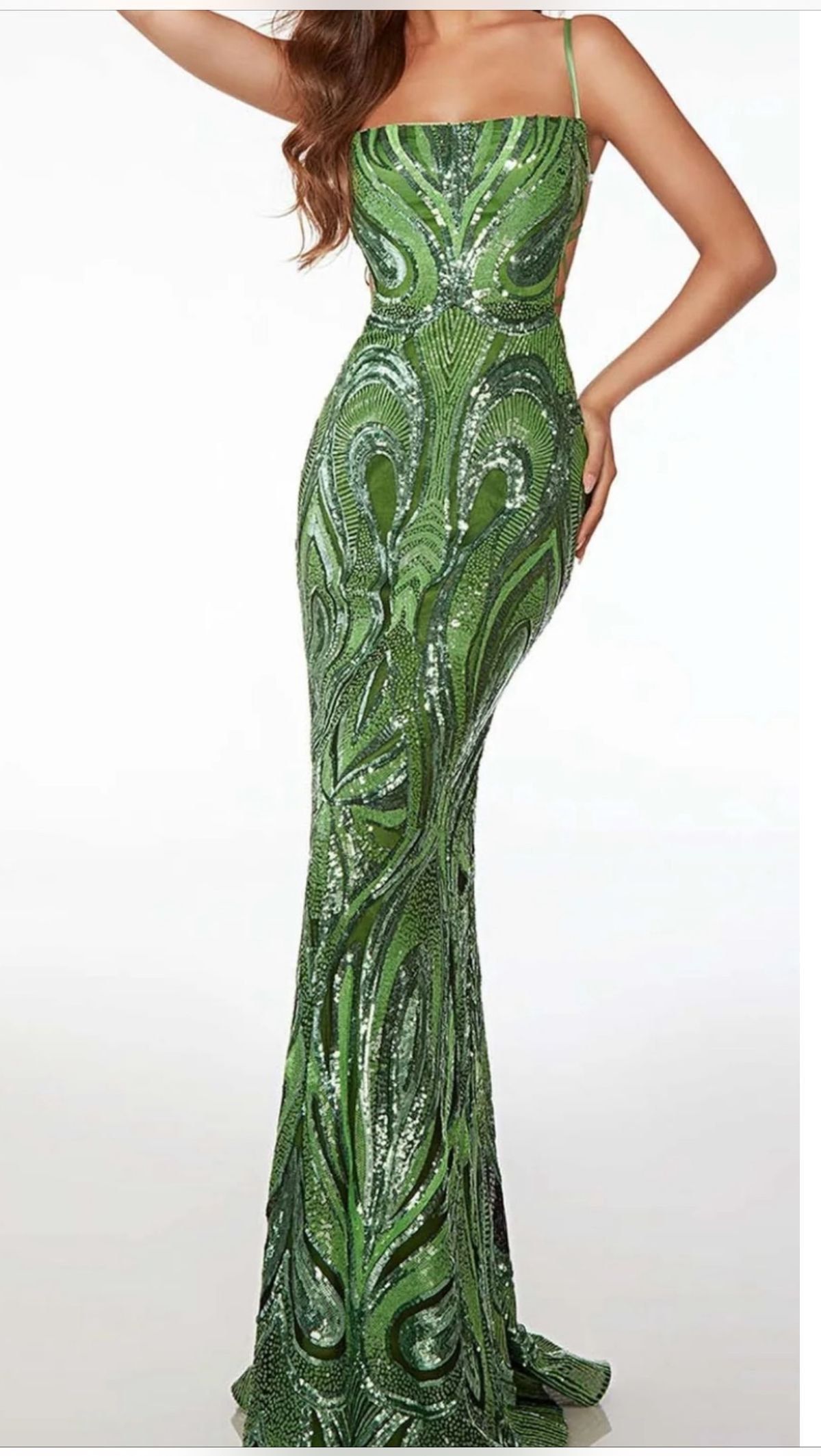Style 61563 Alyce Paris Size 4 Prom Green Mermaid Dress on Queenly