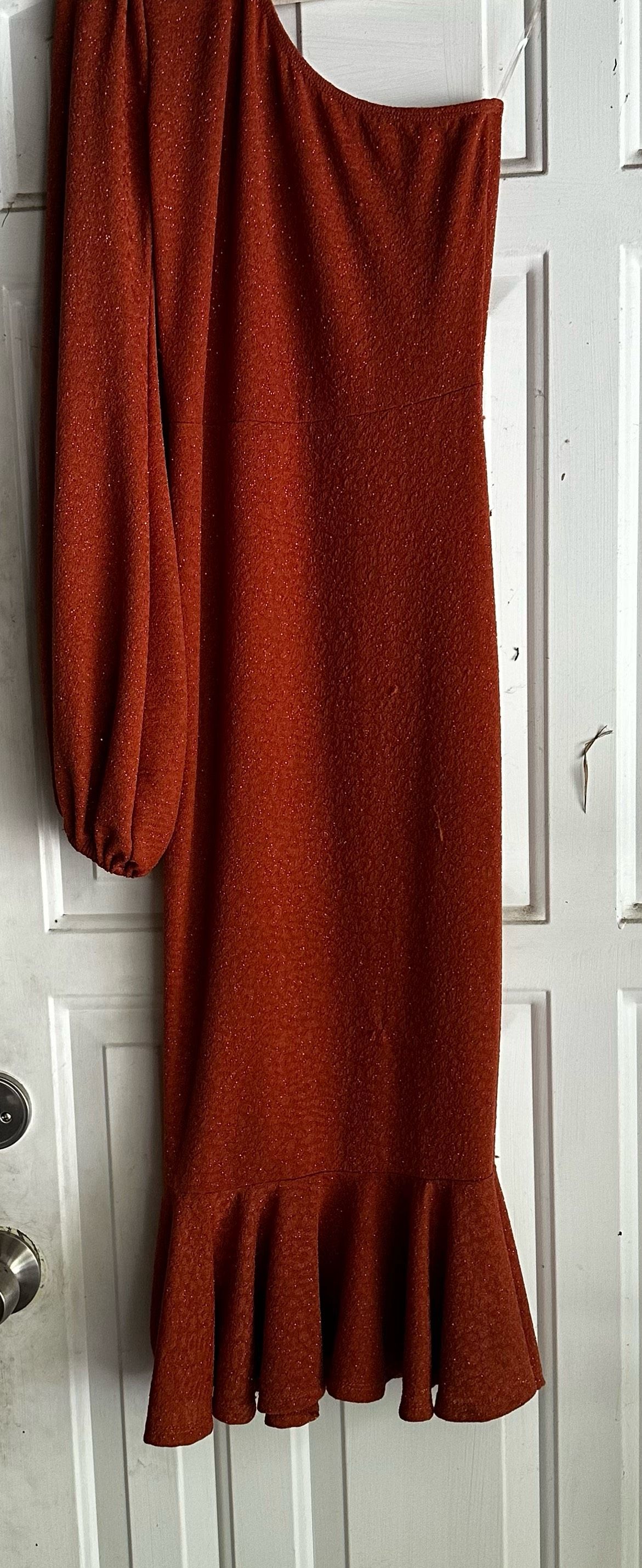 Size 0 Nightclub One Shoulder Orange Cocktail Dress on Queenly