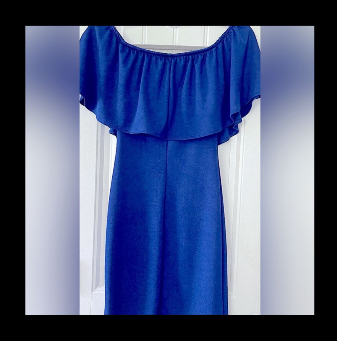 BRAT STAR Size 10 Prom Off The Shoulder Blue Cocktail Dress on Queenly