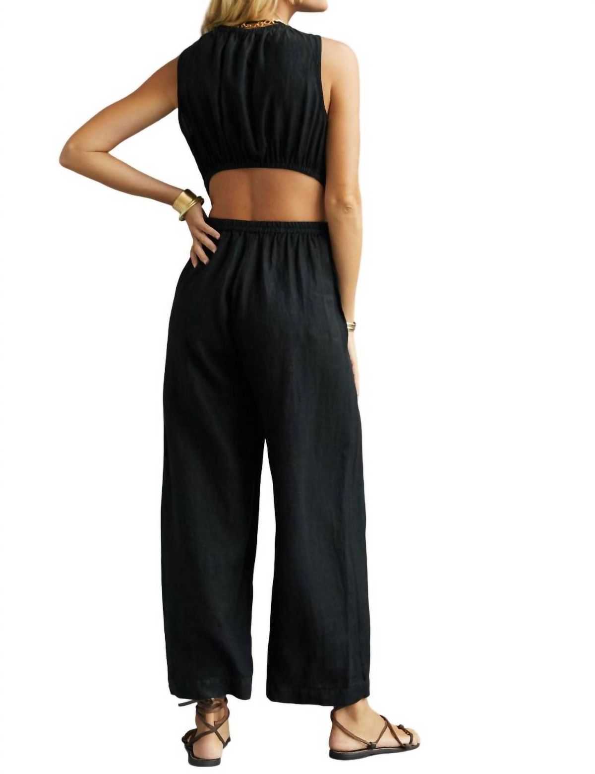 Style 1-1818098760-892 Velvet by Graham & Spencer Size M Black Formal Jumpsuit on Queenly