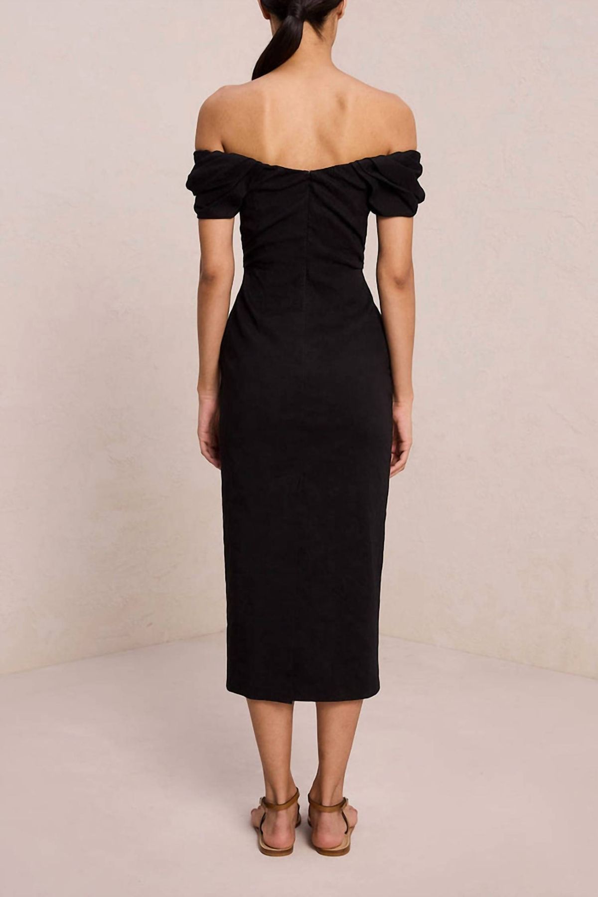 Style 1-2169317342-1901 A.L.C. Size 6 Off The Shoulder Black Cocktail Dress on Queenly