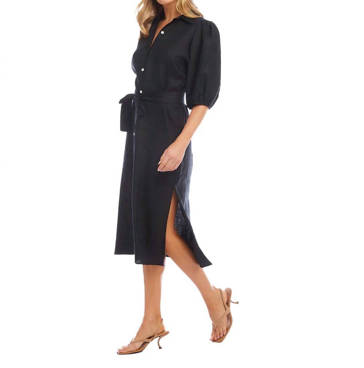 Style 1-2481605018-149 Karen Kane Size L High Neck Black Cocktail Dress on Queenly