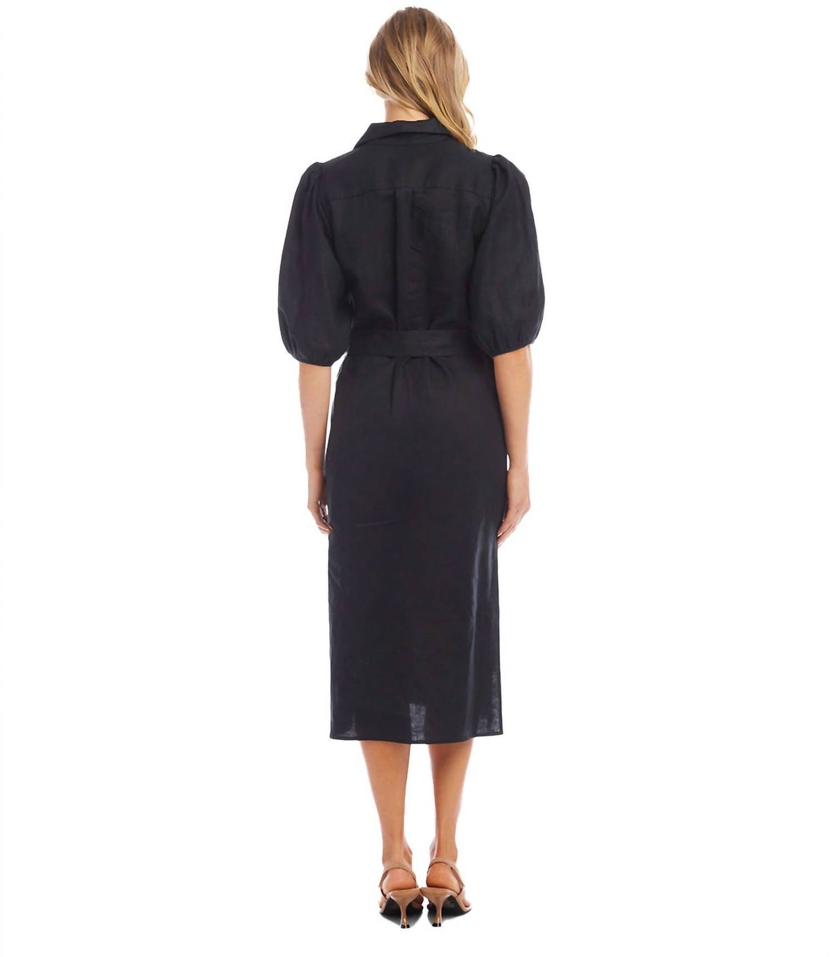 Style 1-2481605018-149 Karen Kane Size L High Neck Black Cocktail Dress on Queenly