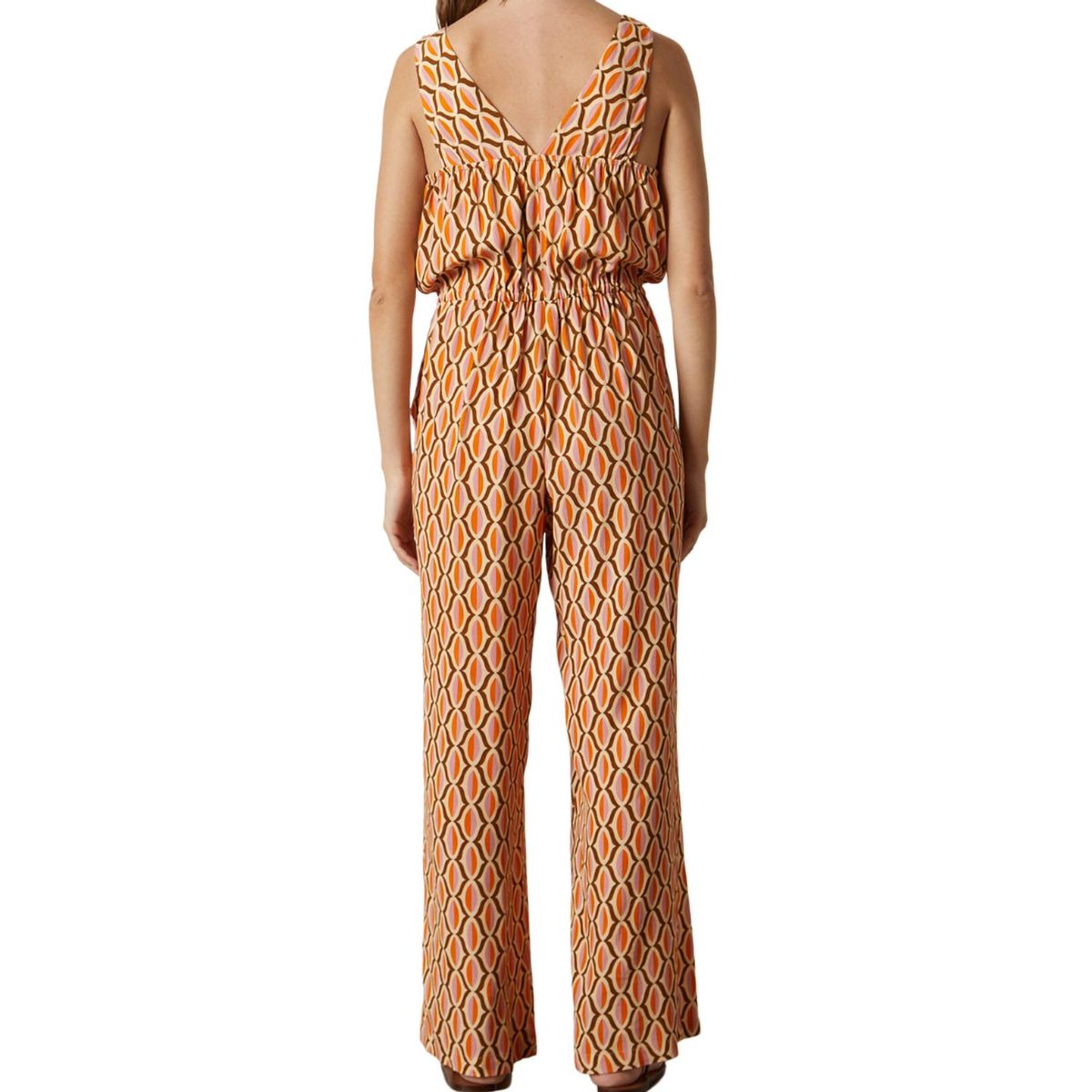 Style 1-2511489269-74 Velvet by Graham & Spencer Size S Sequined Orange Formal Jumpsuit on Queenly