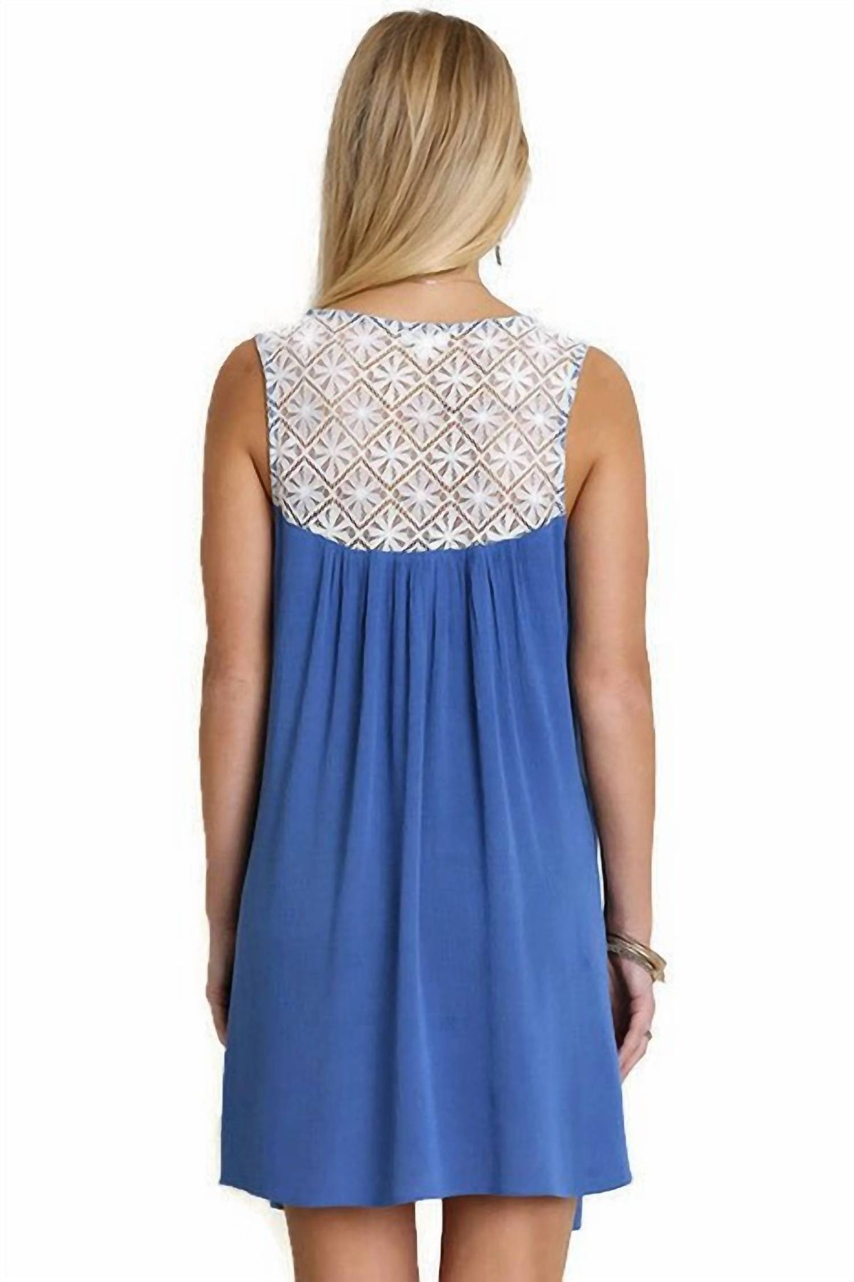 Style 1-2824776840-149 umgee Size L Lace Blue Cocktail Dress on Queenly