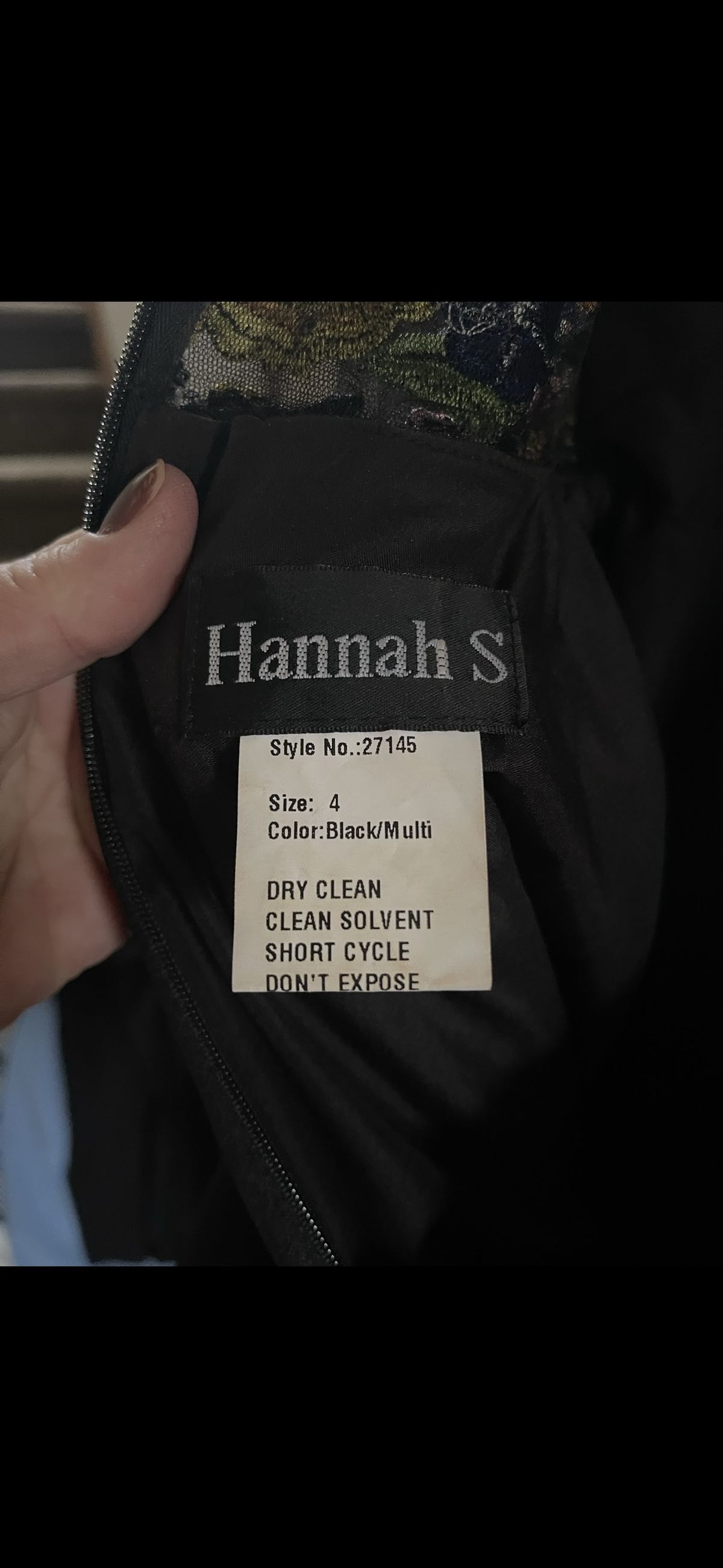 Hannah S Size 4 Pageant Long Sleeve Black Cocktail Dress on Queenly