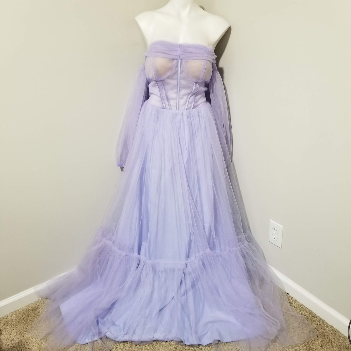 Dupe of Milla "Ocean Wave" Size 8 Sheer Purple Ball Gown on Queenly