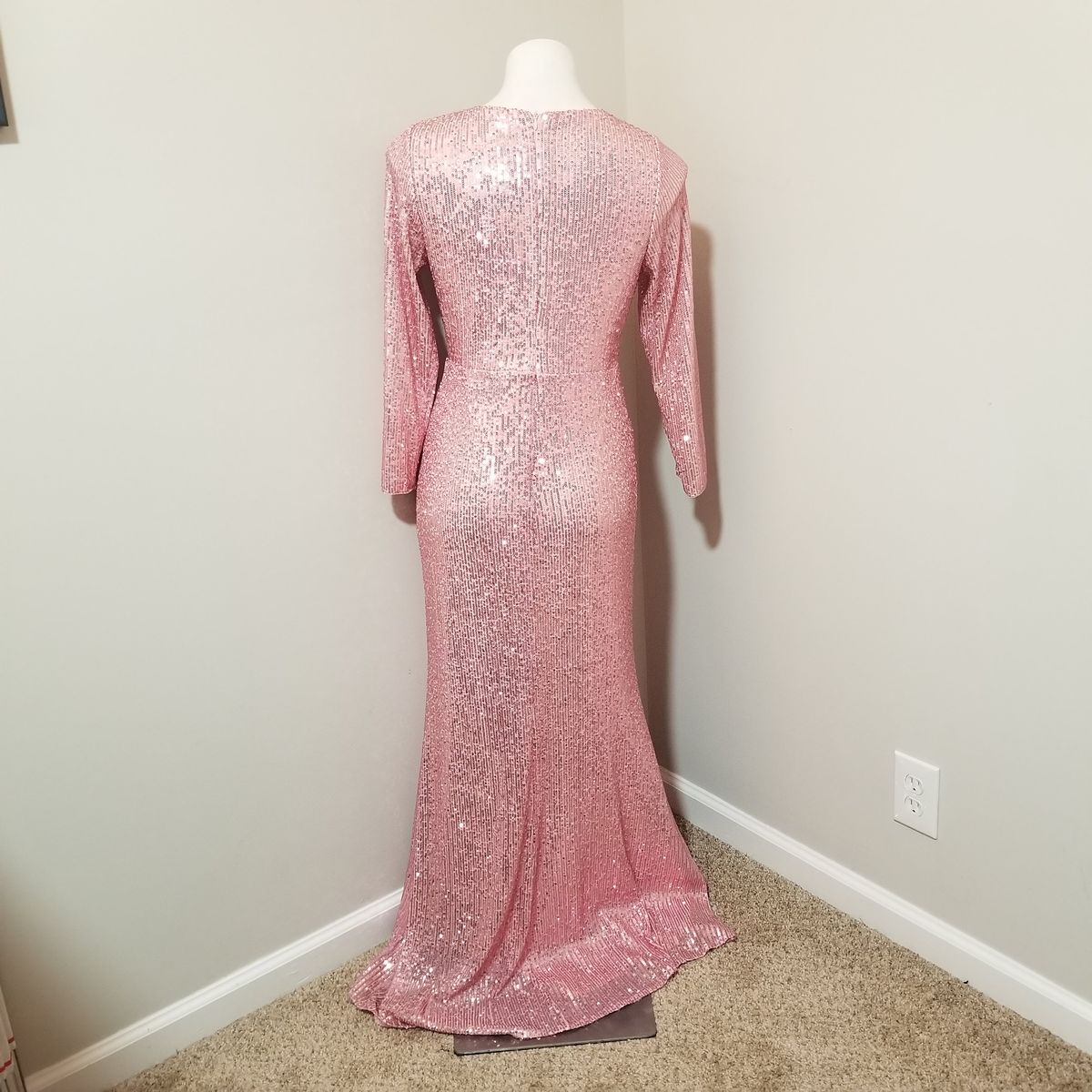 Ever Pretty Size 8 Plunge Pink Side Slit Dress on Queenly