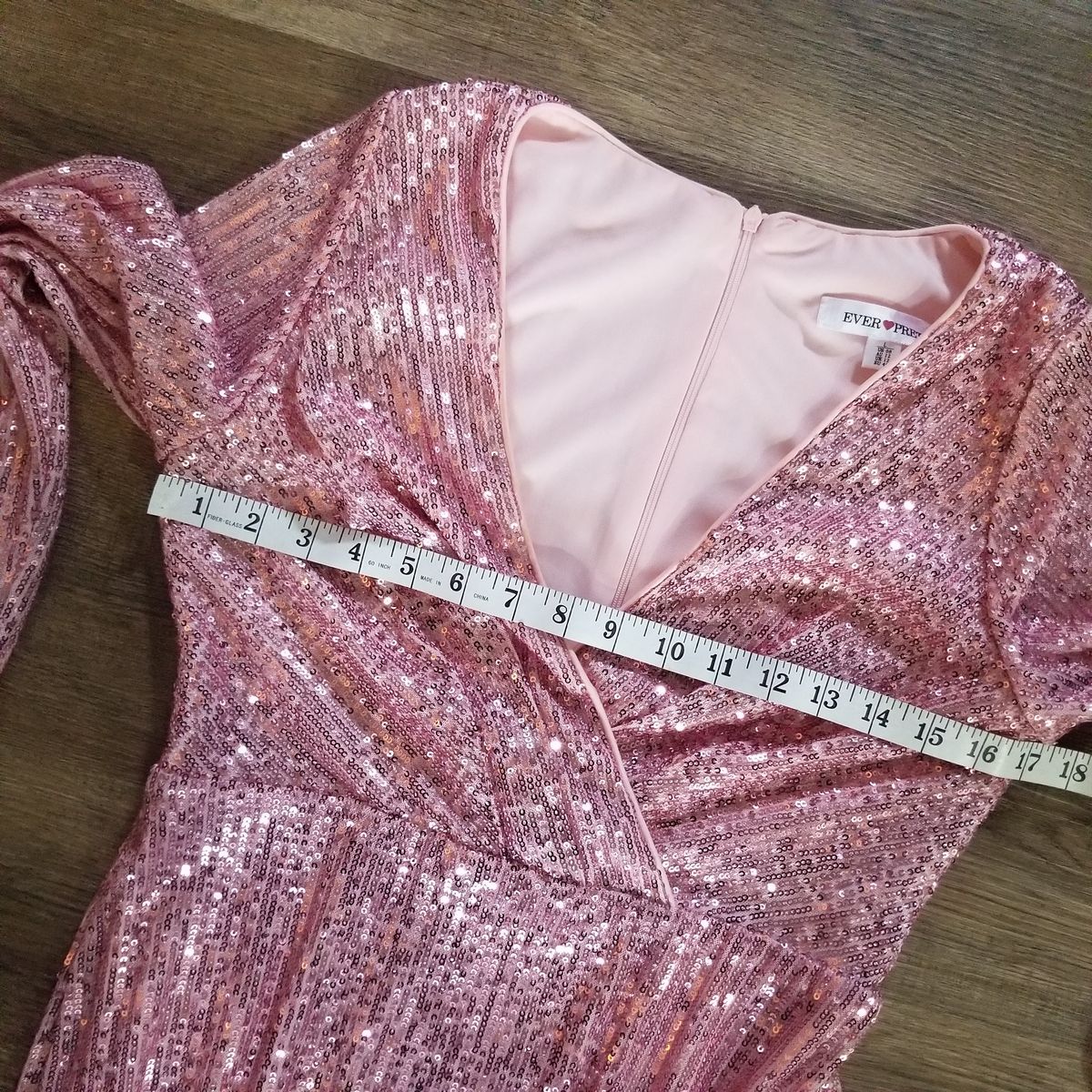 Ever Pretty Size 8 Plunge Pink Side Slit Dress on Queenly