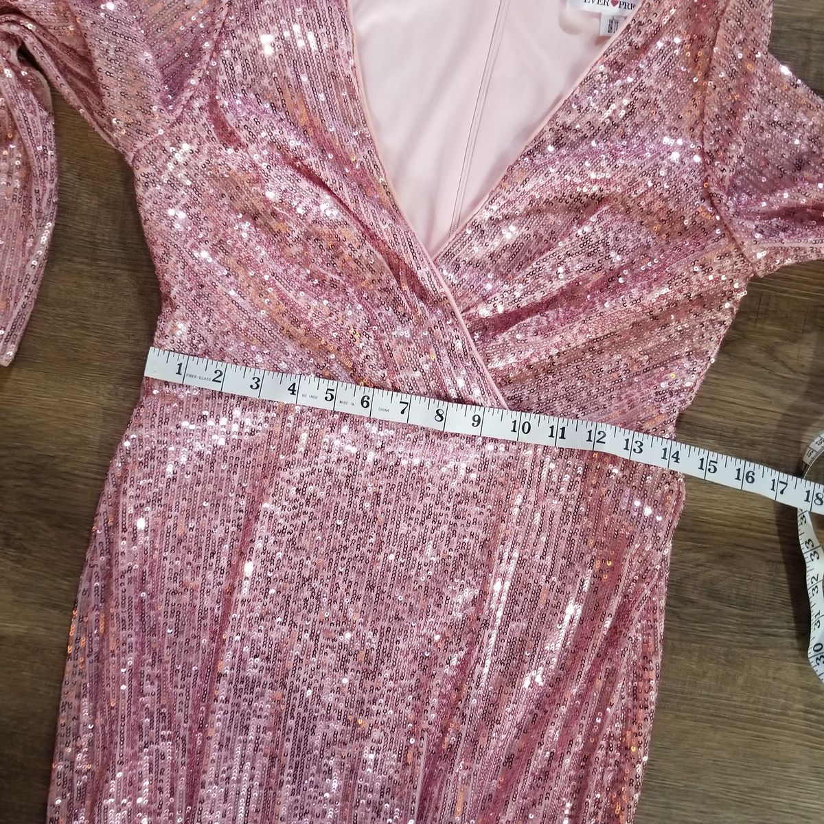 Ever Pretty Size 8 Plunge Pink Side Slit Dress on Queenly