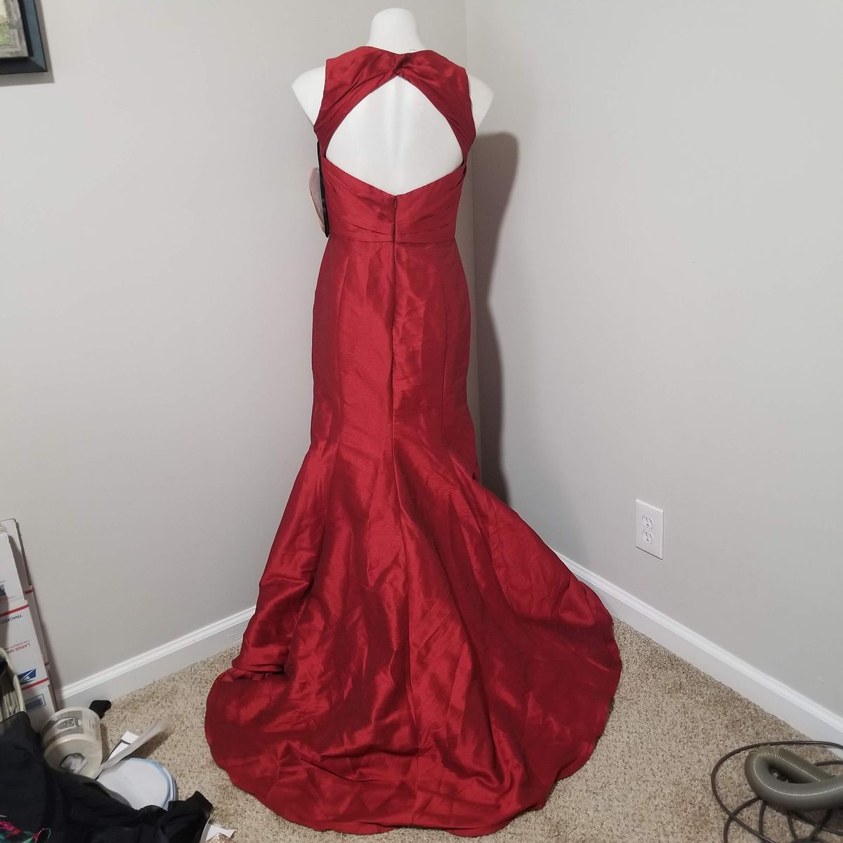 Style 5125 (Petite, fits street 6-8) Jim Hjelm Occasions Size 12 Strapless Red Mermaid Dress on Queenly