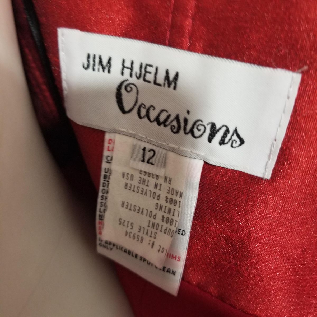 Style 5125 (Petite, fits street 6-8) Jim Hjelm Occasions Size 12 Strapless Red Mermaid Dress on Queenly