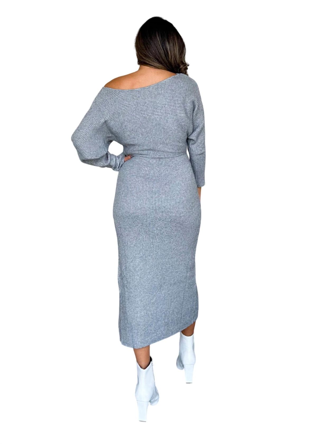 Style 1-317026456-892 Blue Blush Size M Long Sleeve Gray Cocktail Dress on Queenly