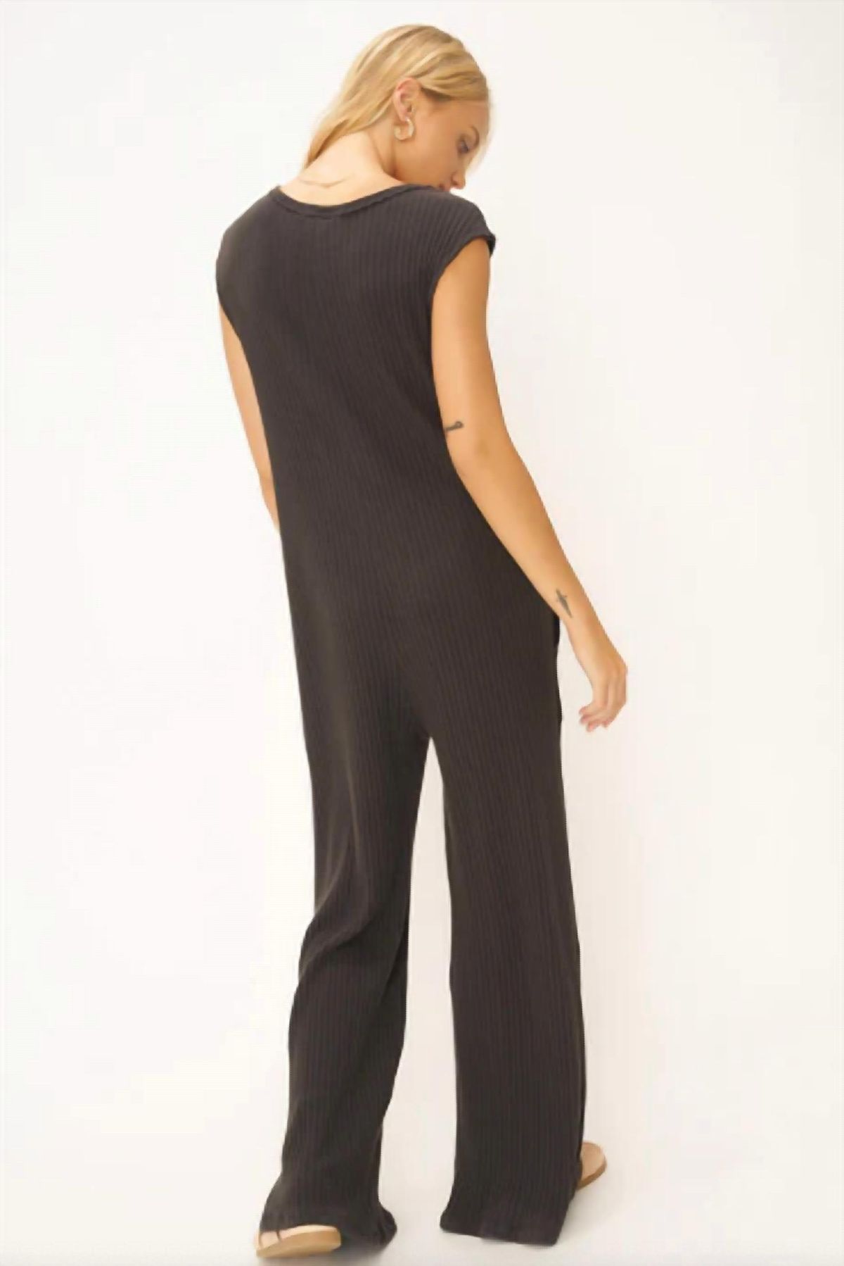 Style 1-3443449305-149 PROJECT SOCIAL T Size L Cap Sleeve Black Formal Jumpsuit on Queenly