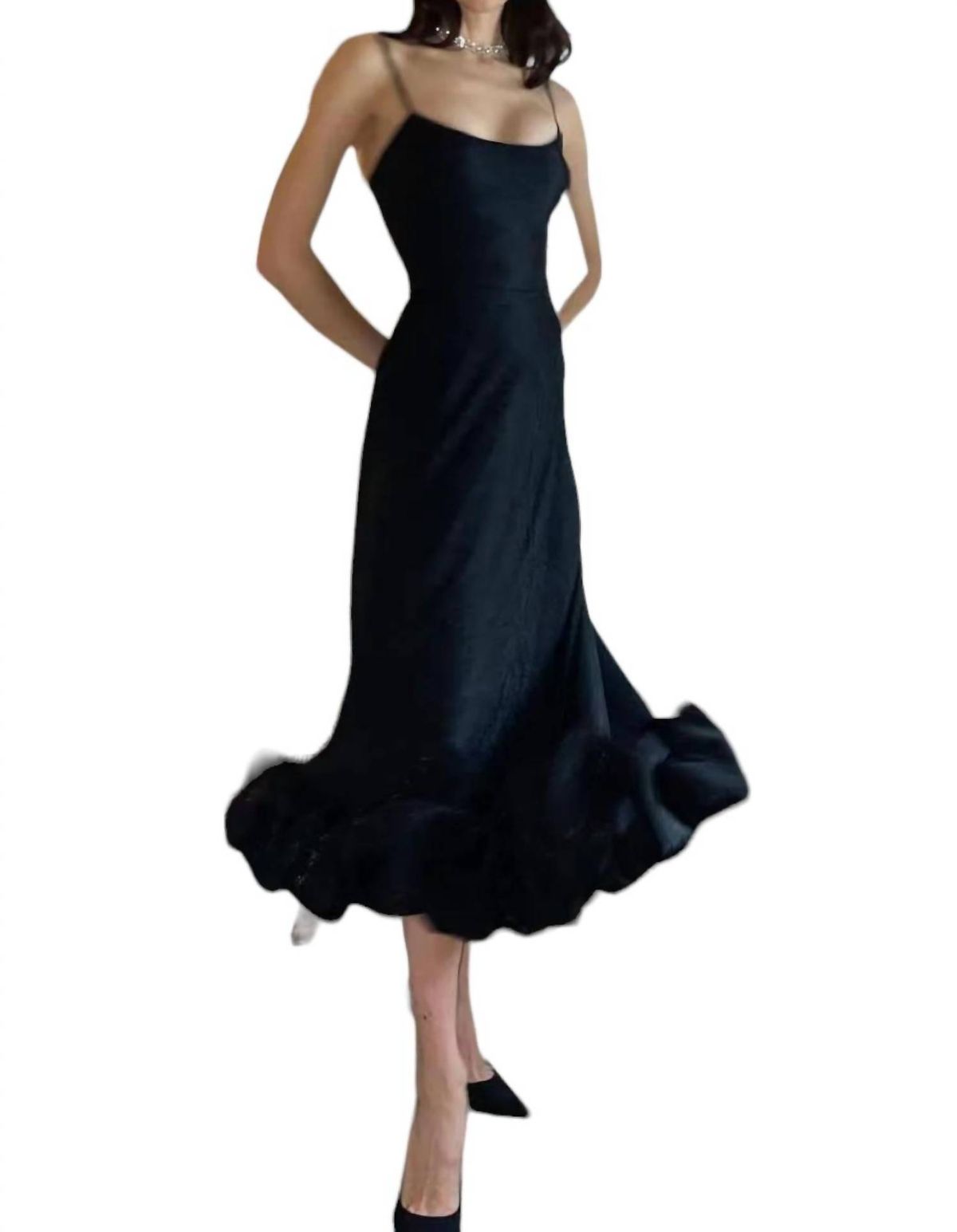 Style 1-3641263932-149 La Roseason Size L Prom Black Floor Length Maxi on Queenly