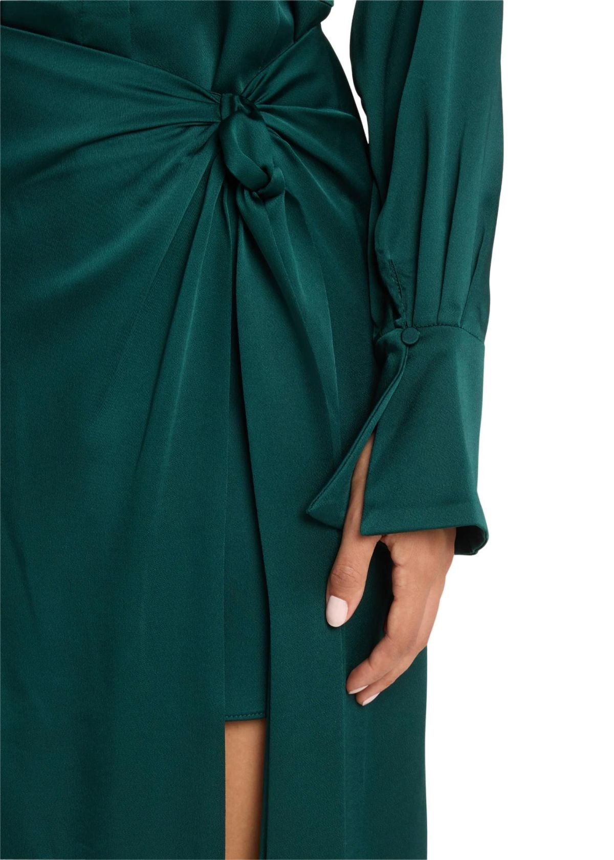 Style 1-3984888061-1498 JONATHAN SIMKHAI Size 4 Long Sleeve Emerald Green Floor Length Maxi on Queenly