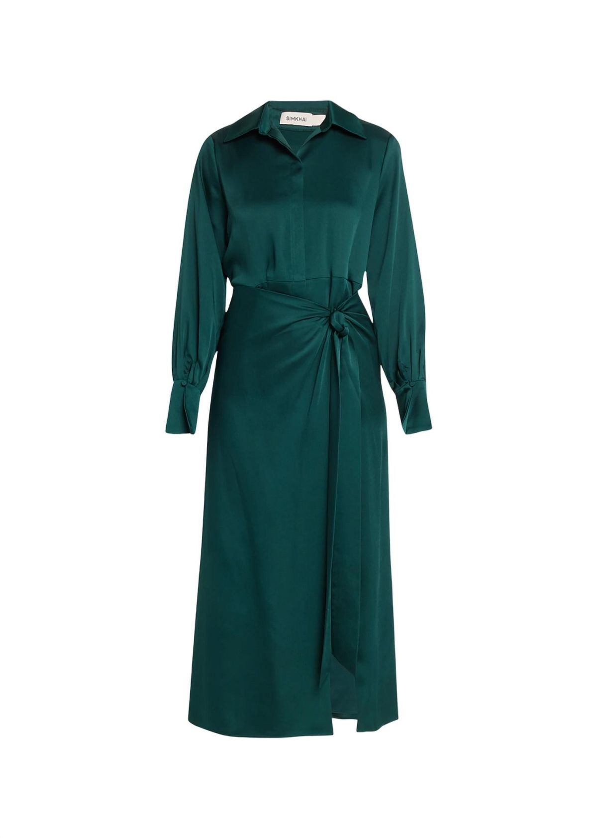 Style 1-3984888061-1498 JONATHAN SIMKHAI Size 4 Long Sleeve Emerald Green Floor Length Maxi on Queenly