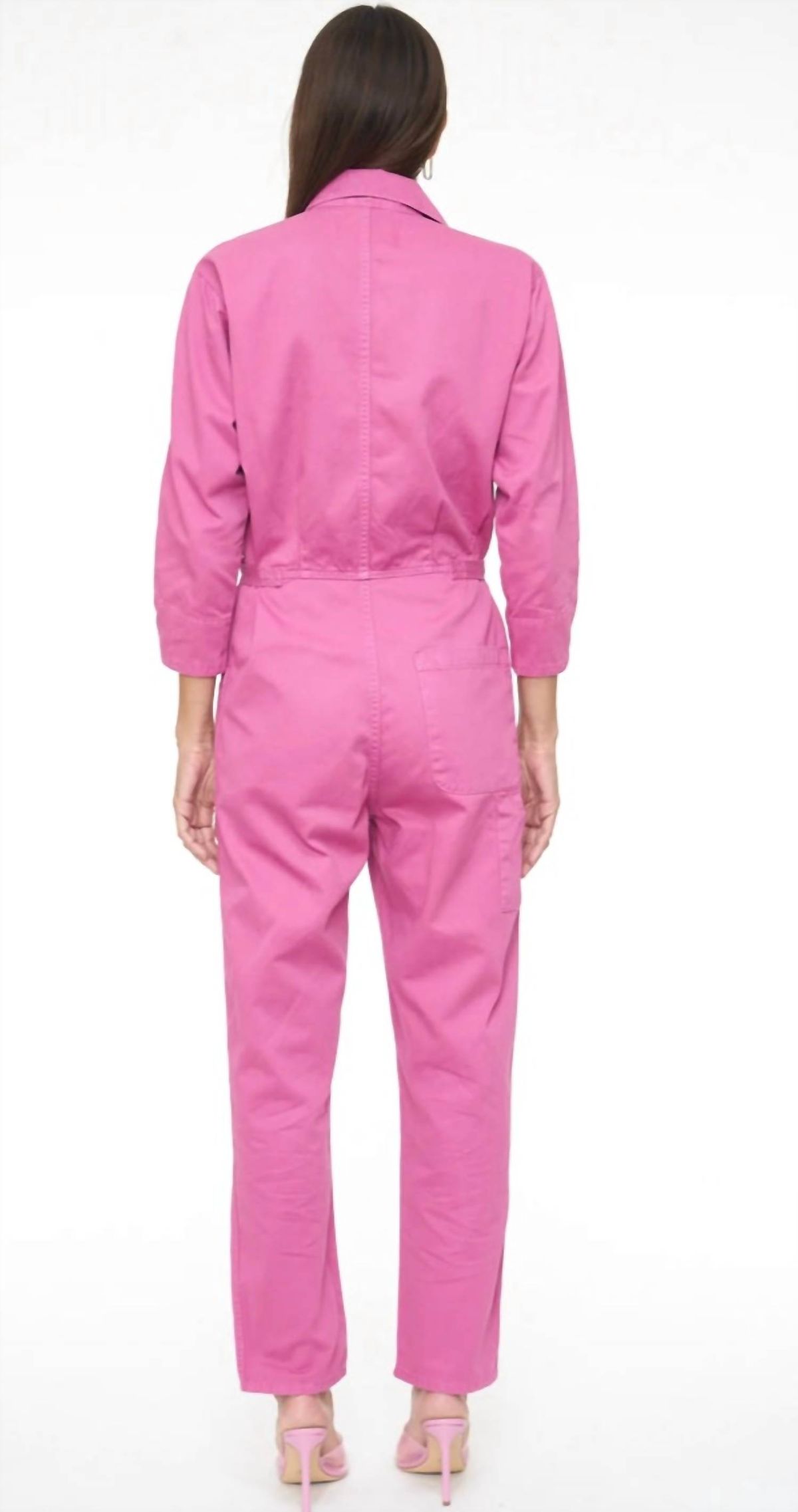 Style 1-4126587958-74 PISTOLA Size S Long Sleeve Hot Pink Formal Jumpsuit on Queenly