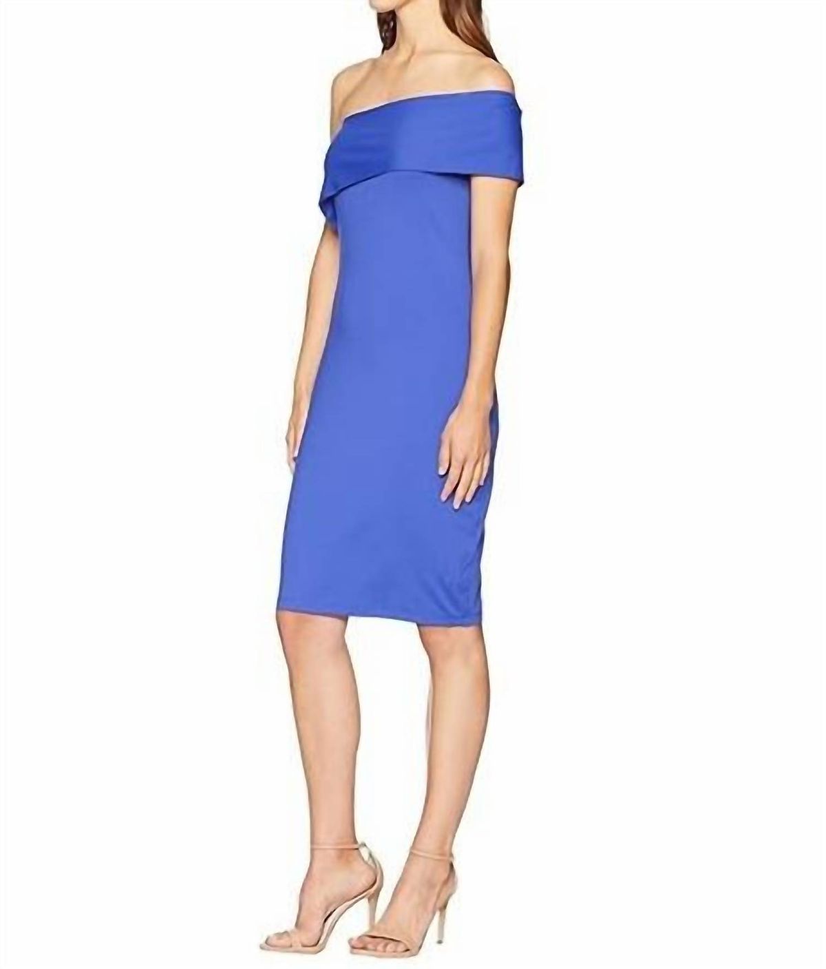 Style 1-867527848-892 Susana Monaco Size M High Neck Blue Cocktail Dress on Queenly