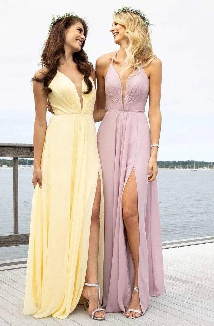 Style 7747 Faviana Size 10 Halter Sheer Yellow A-line Dress on Queenly