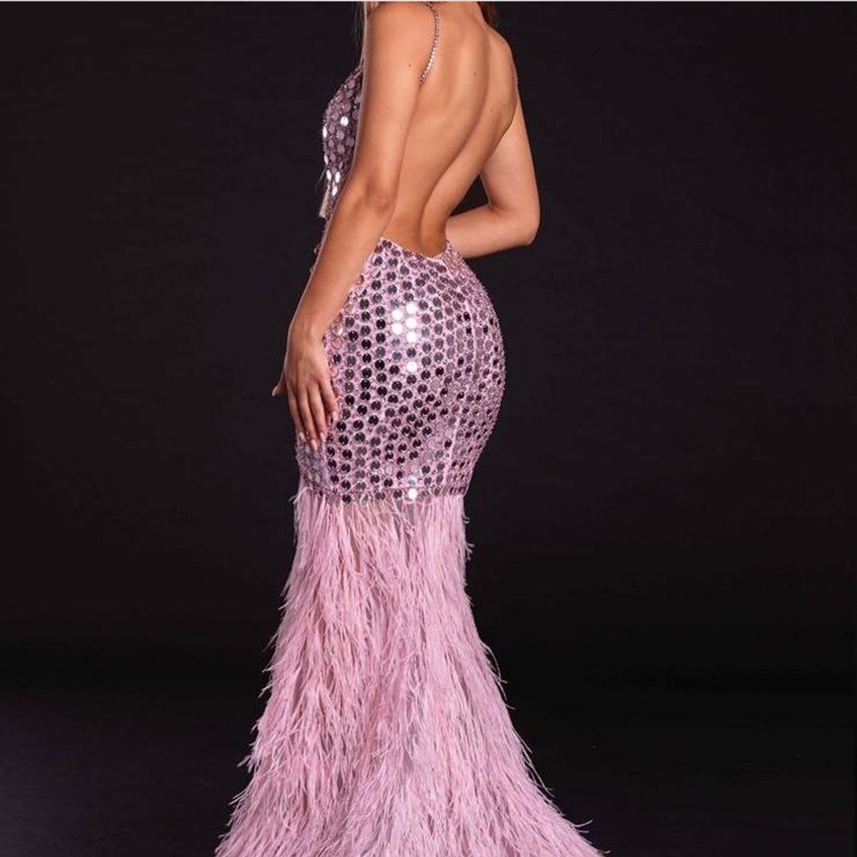 Portia and Scarlett Size 2 Prom Plunge Pink Mermaid Dress on Queenly
