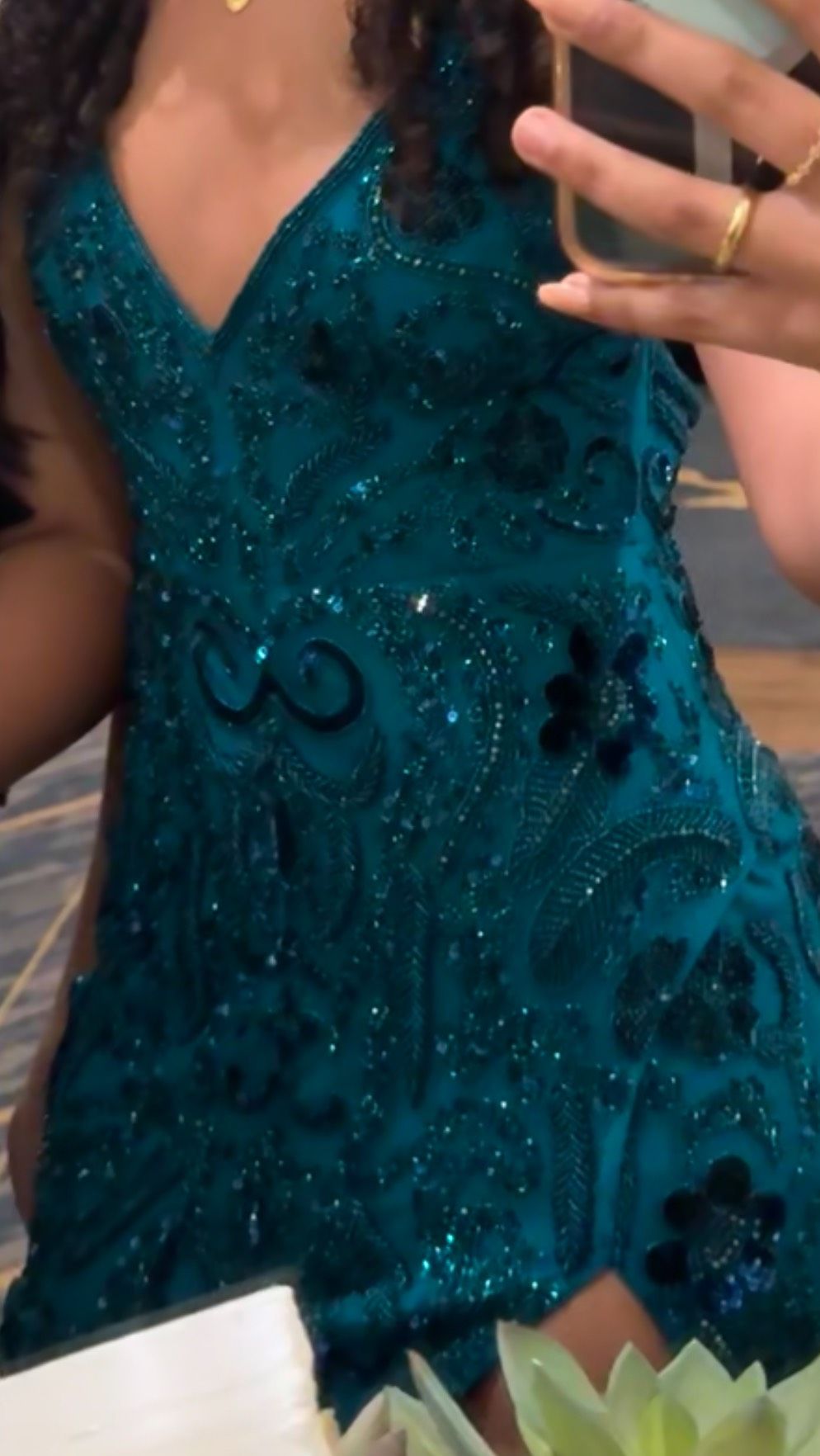 Size 00 Prom Plunge Turquoise Blue Mermaid Dress on Queenly