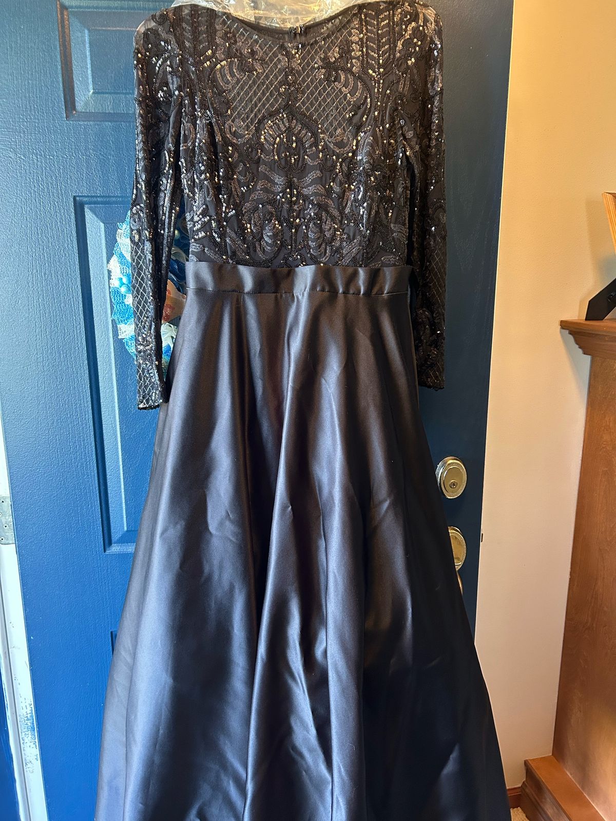 Size 10 High Neck Black Ball Gown on Queenly