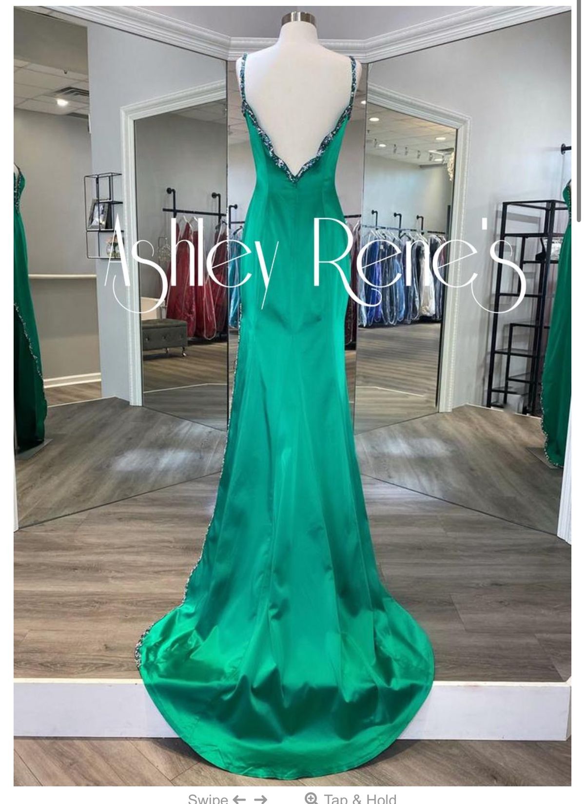 Style 66154 Sherri Hill Size 6 Pageant Plunge Green Mermaid Dress on Queenly