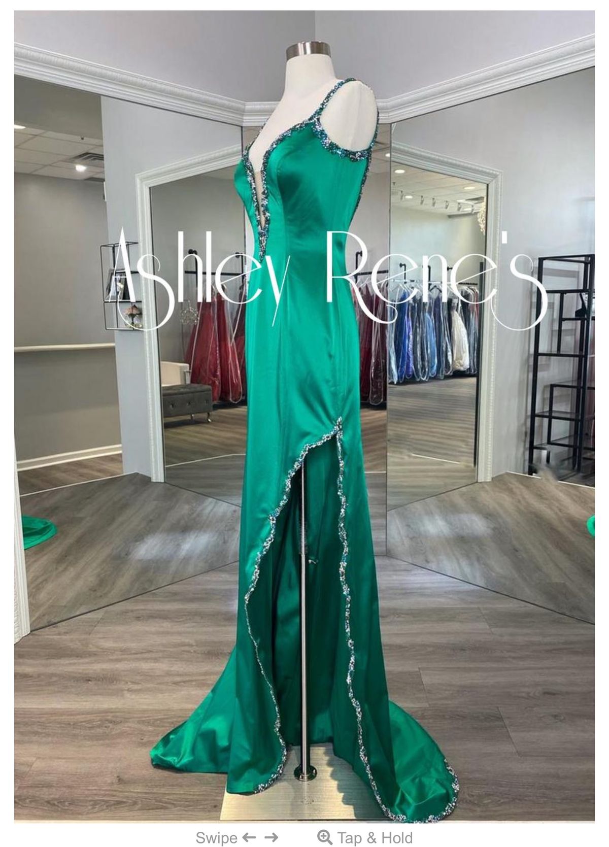 Style 66154 Sherri Hill Size 6 Pageant Plunge Green Mermaid Dress on Queenly