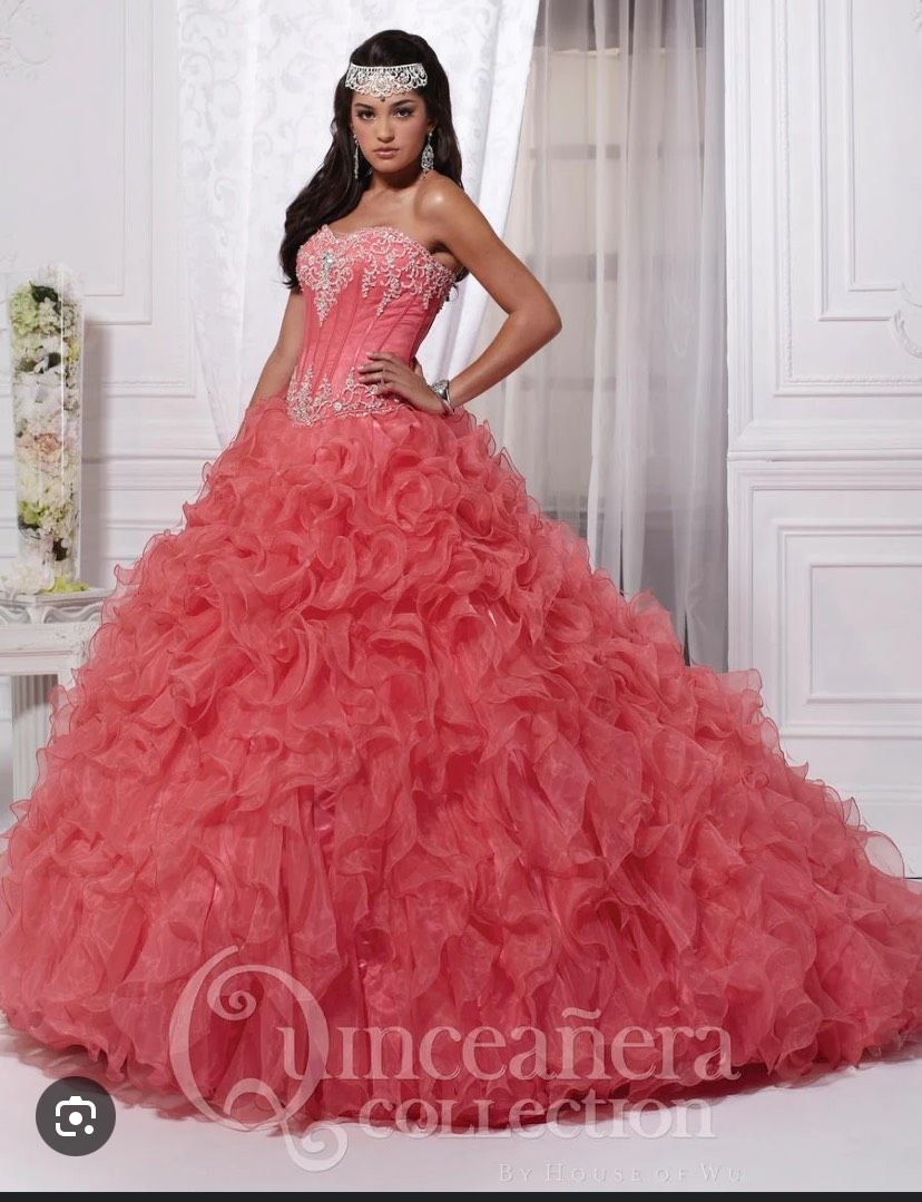 Style 26727 Quinceanera collection Size 6 Prom Strapless Sequined Purple Ball Gown on Queenly