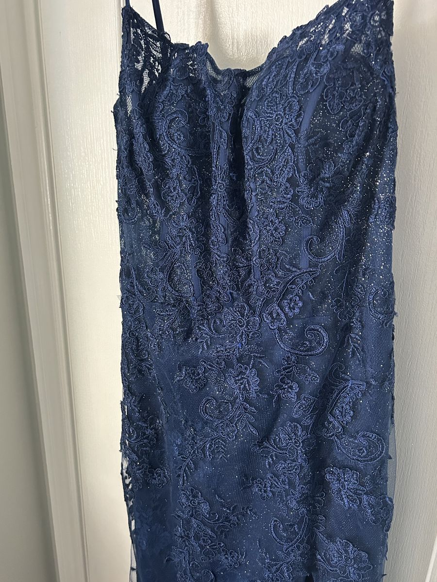 Size 12 Prom Blue Floor Length Maxi on Queenly