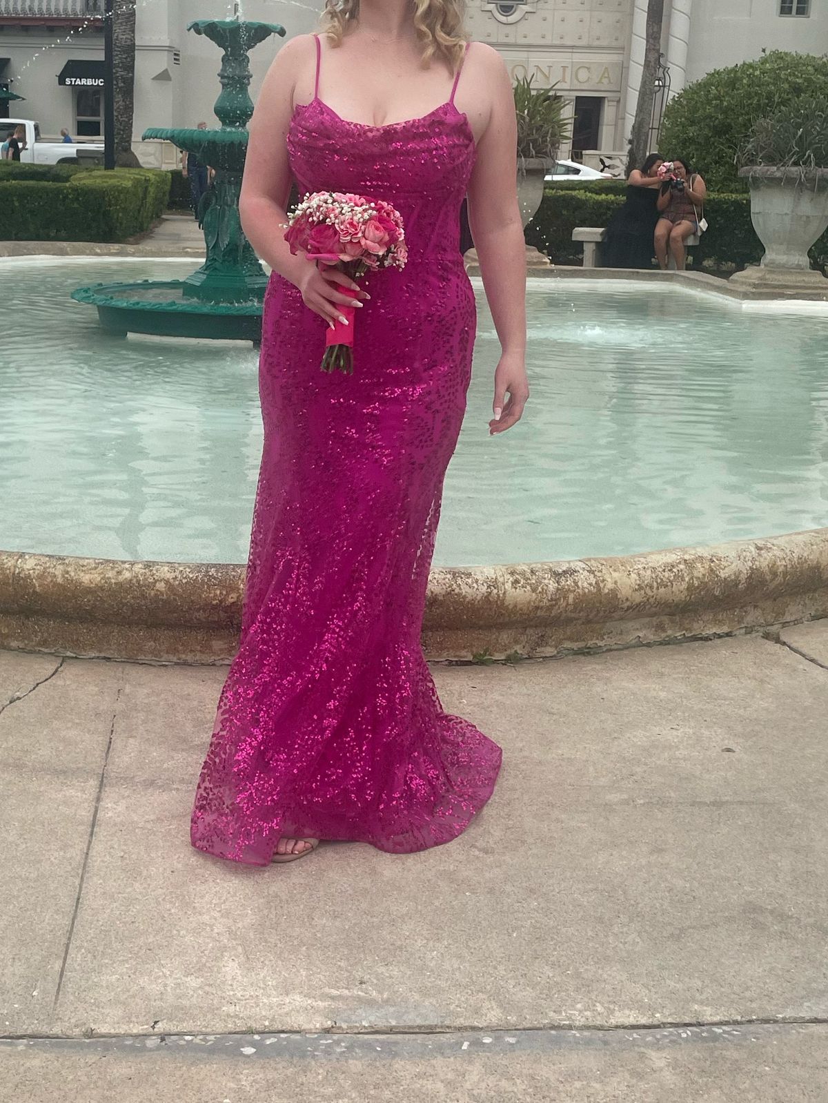 Size 12 Prom Pink Mermaid Dress on Queenly