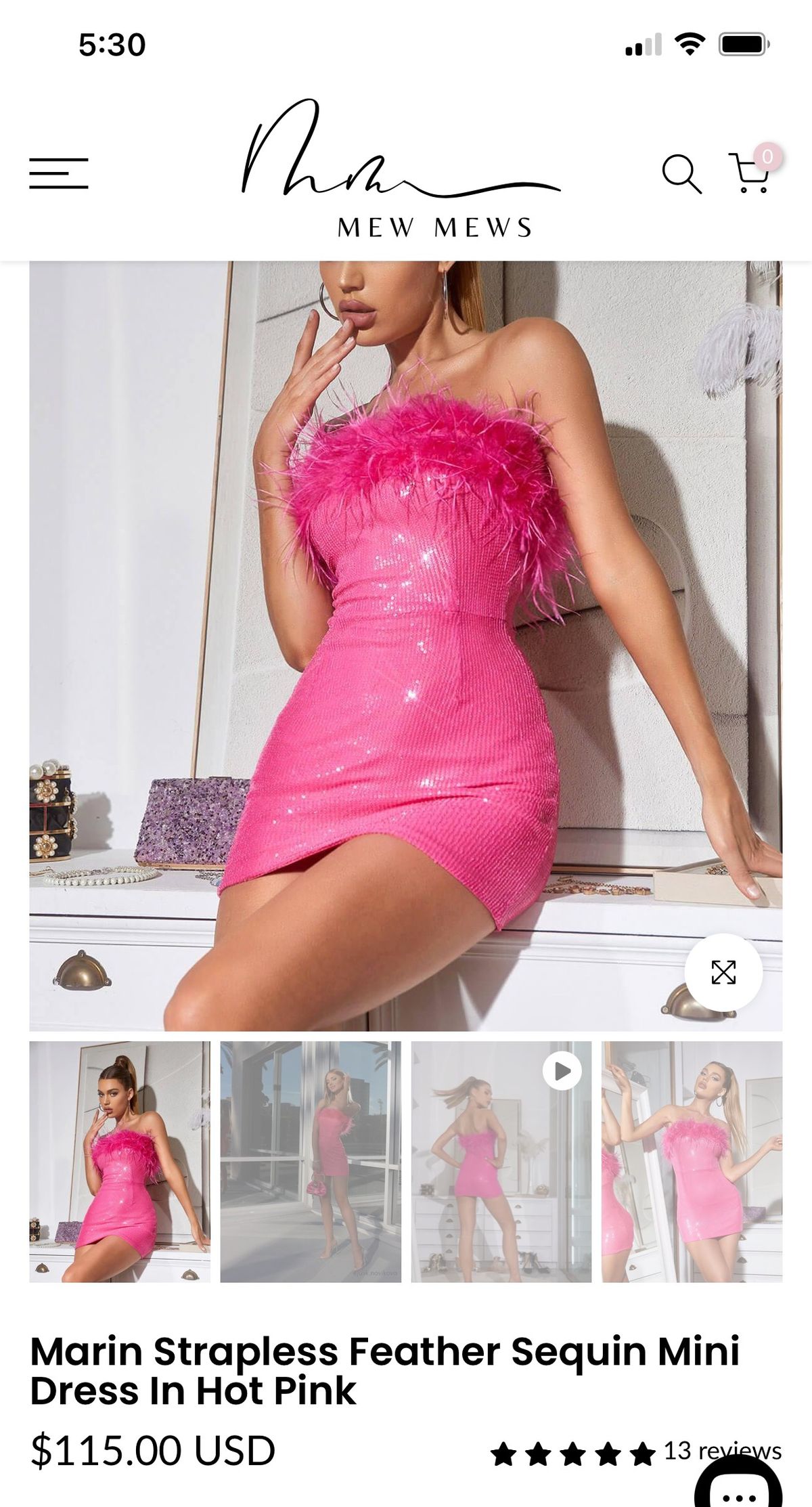 Mew Mews Size XS Prom Strapless Pink Cocktail Dress on Queenly